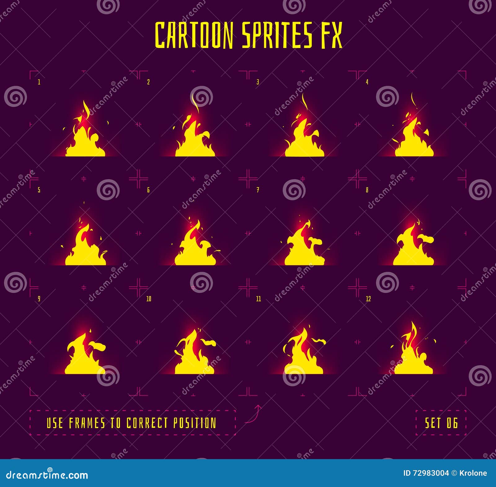 animation frames or fire sprites