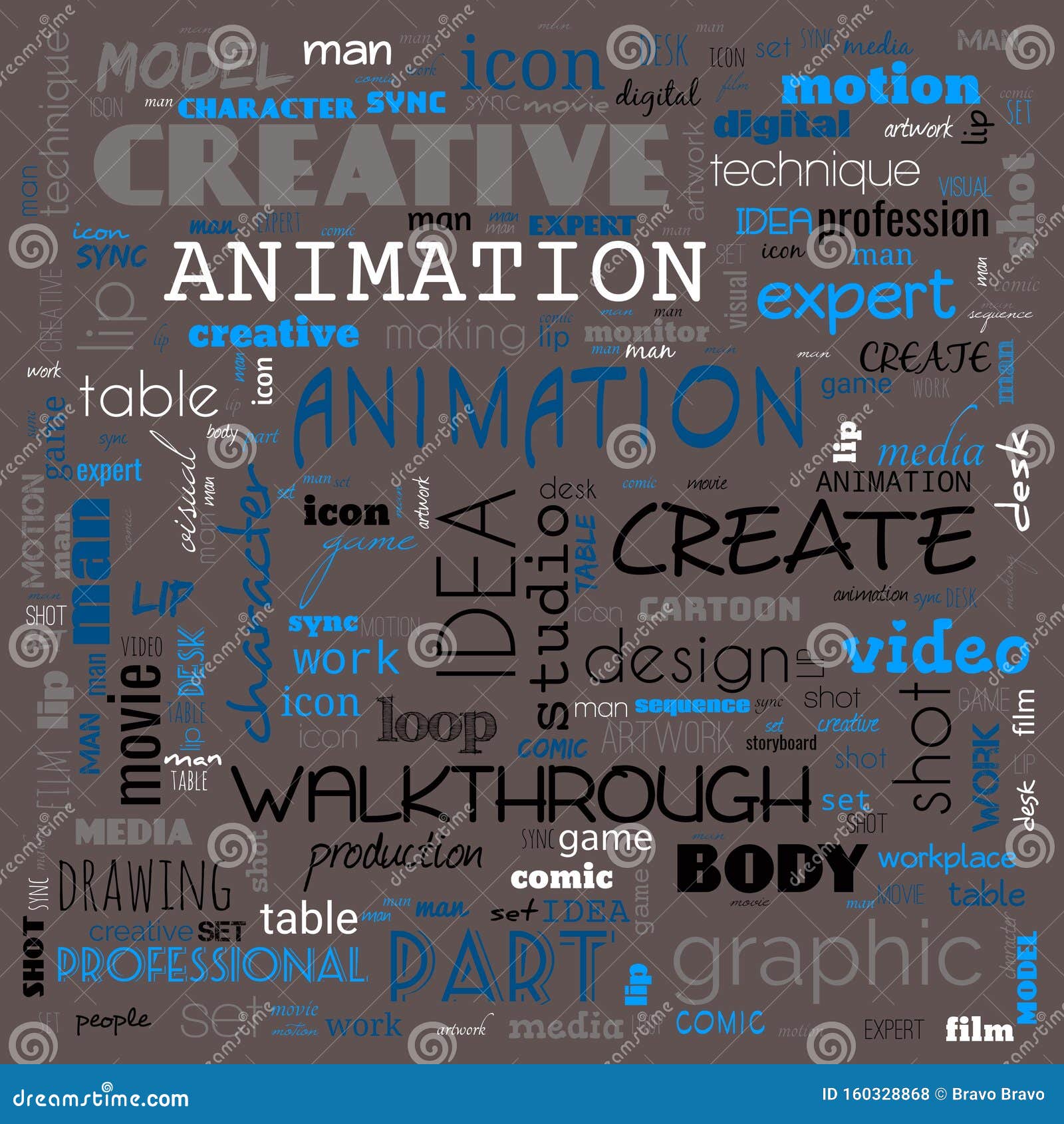 Animation Graphic Design Text Word Cloud Use For Banner