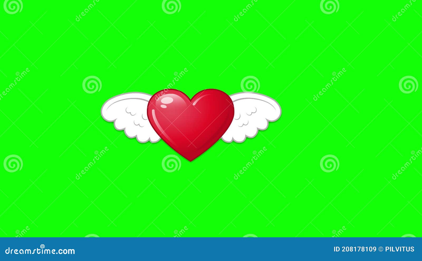 Animation Heart Flaps Its Wings. Red Heart with White Wings Moves from Side  To Side. Template for Valentines Day Stock Video - Video of animation,  march: 208178109
