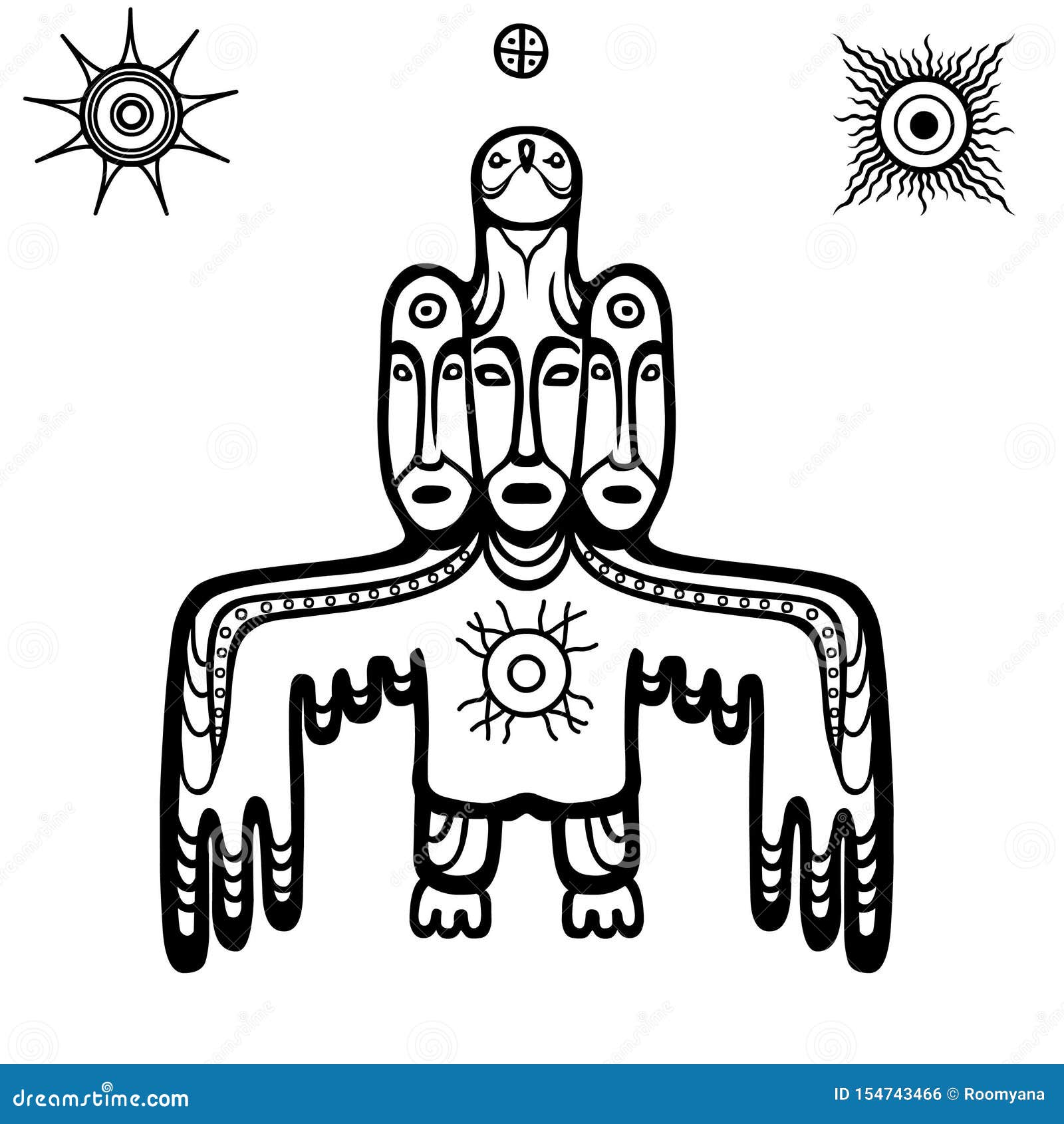 Animation Image of Ancient Pagan Deity. God, Idol, Totem. Stock Vector ...