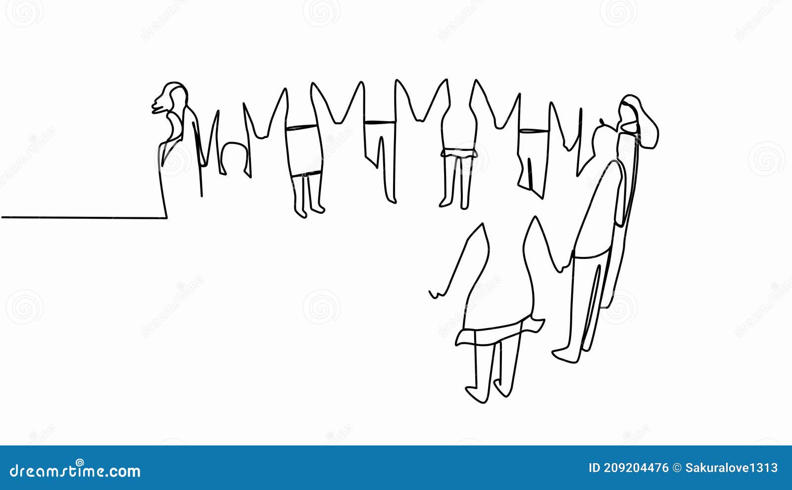 The Animation Itself is Drawn Continuous People Drawn in One Line are  Holding Hands, Hand-drawn Silhouette Images Stock Footage - Video of  concept, together: 209204476