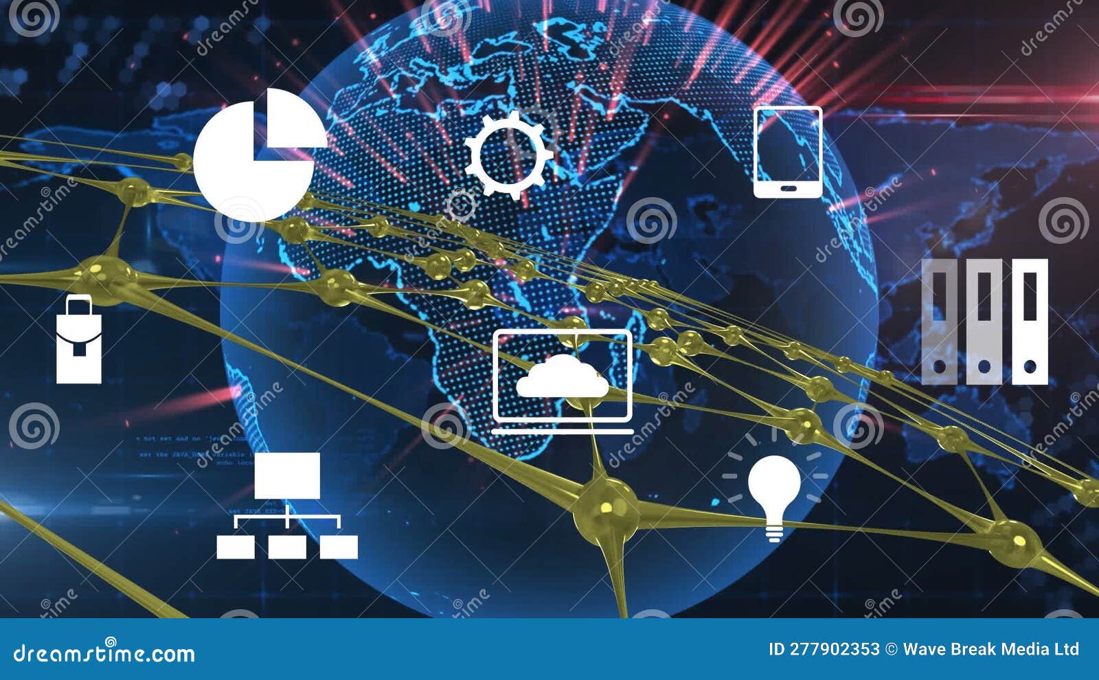 Animation of Multiple Digital Icons Over Network of Connections