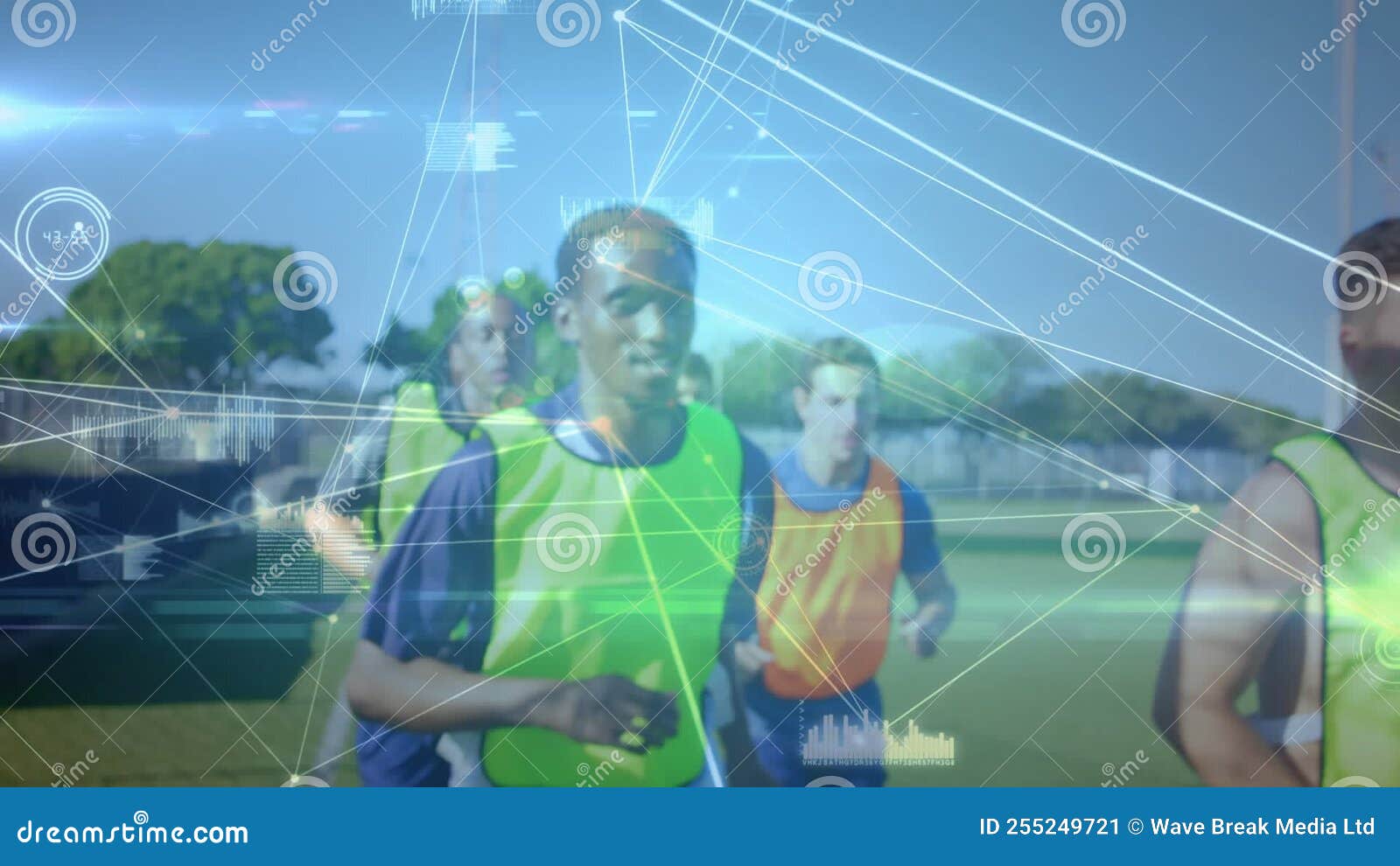 Network Connection with Football Team Training Stock Video Video of