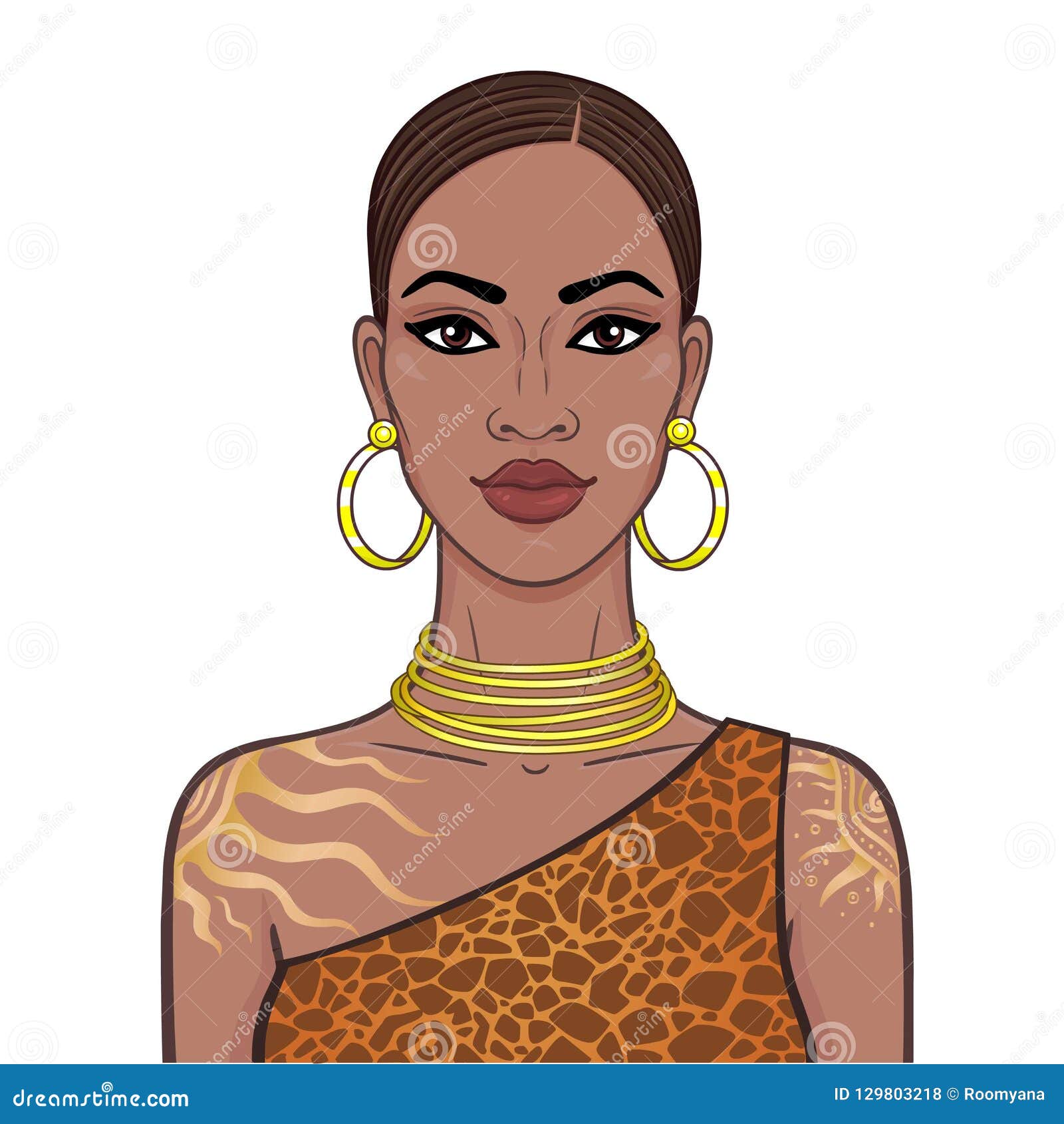 Animation Portrait of the Young Beautiful African Woman. Stock Vector - Illustration of africa, design: 129803218 Animation Portrait of the Young Beautiful African Woman. Stock Vector - Illustration of africa, design: 129803218