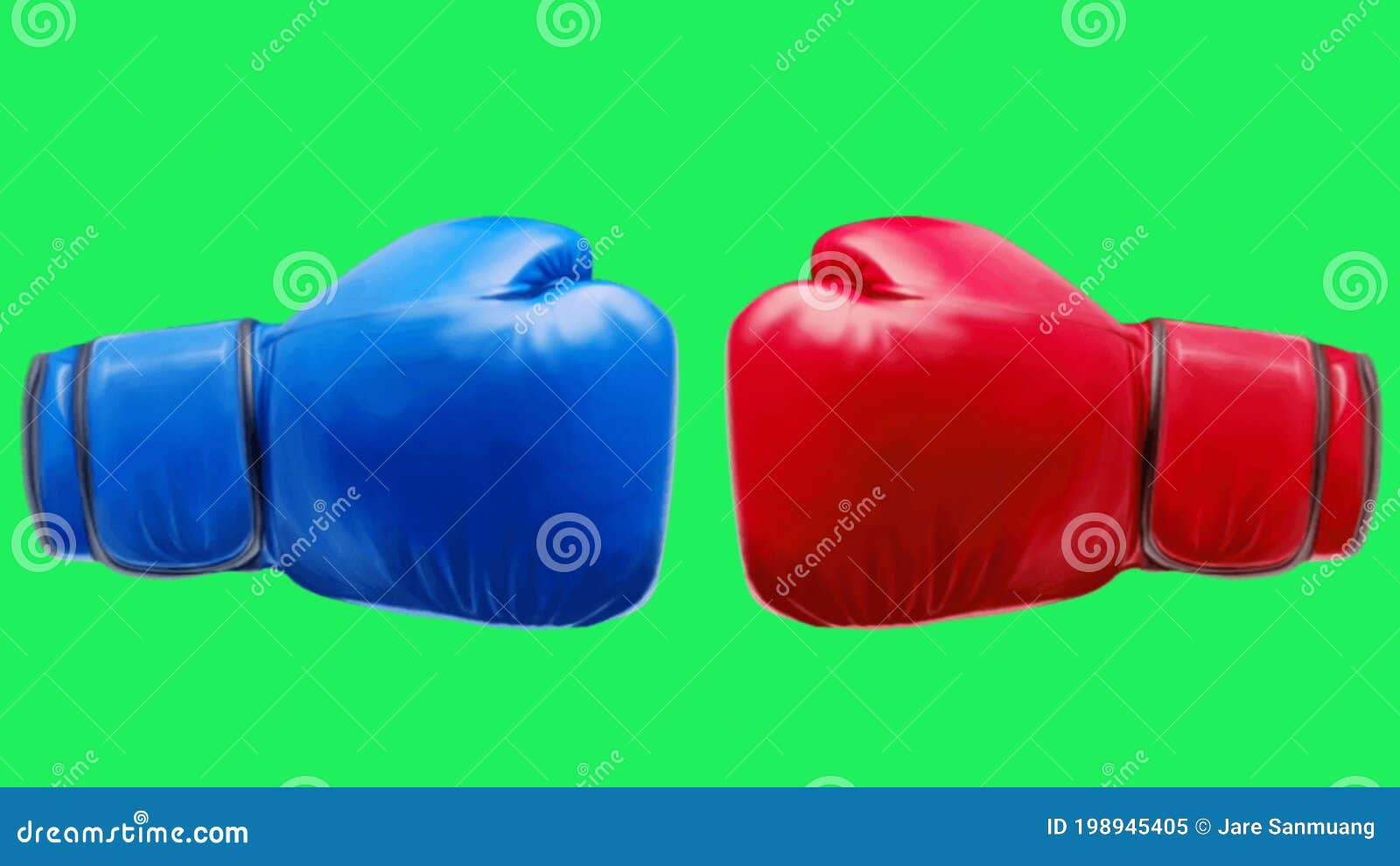 Animation Red and Blue Boxing Gloves on Black Background. Stock Video
