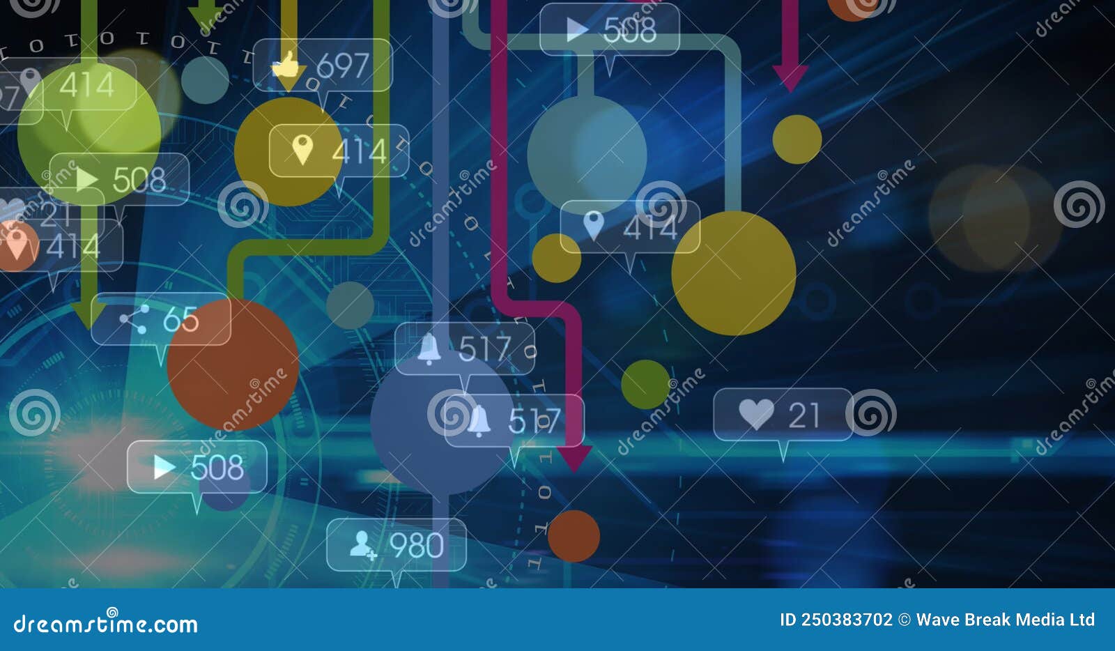 Animation Of Social Media Icons Over Black Background Stock Footage Animation Of Social Media Icons Over Black Background Stock Footage