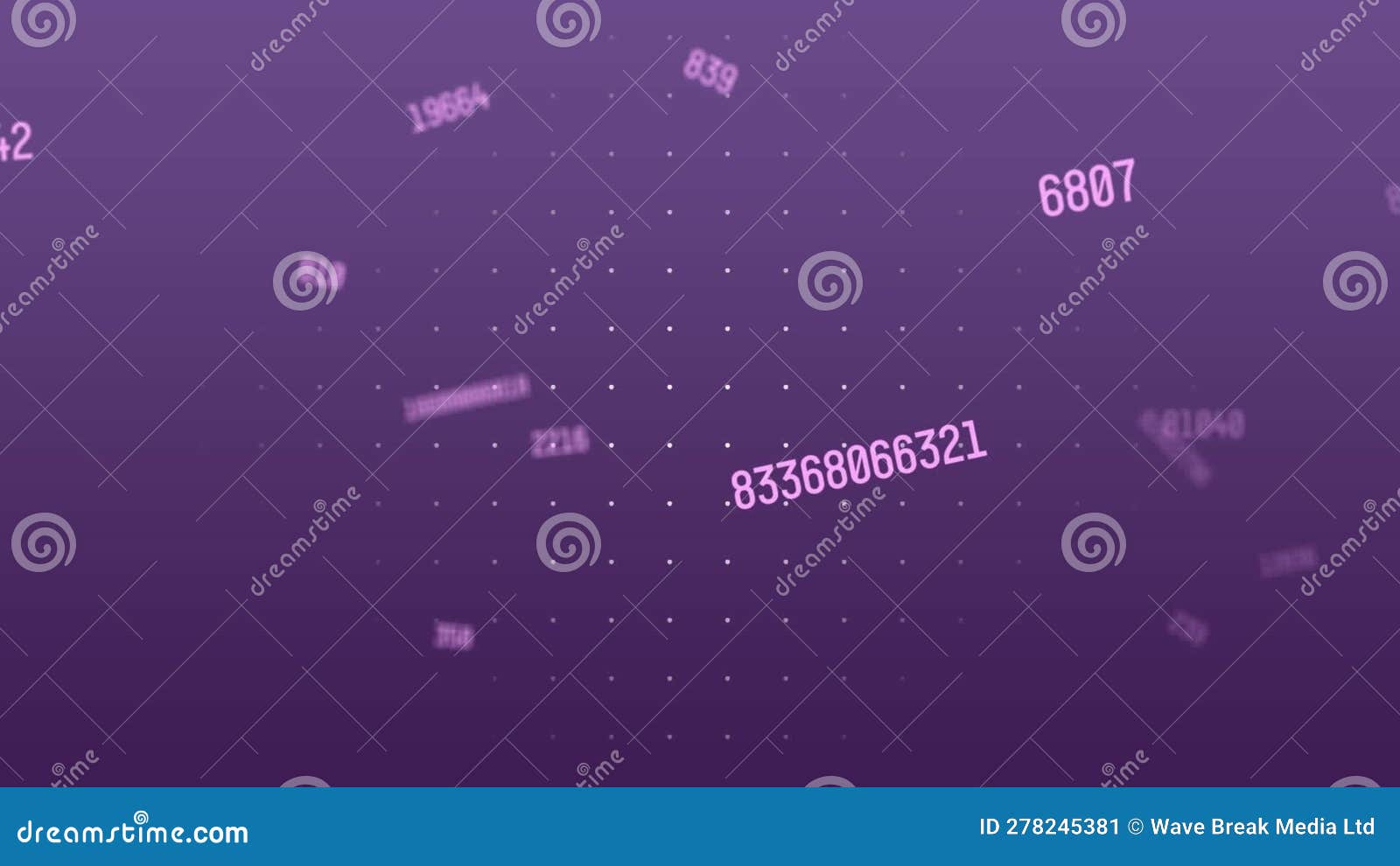 Animation of Statistical Data Processing and Changing Numbers Over Dots