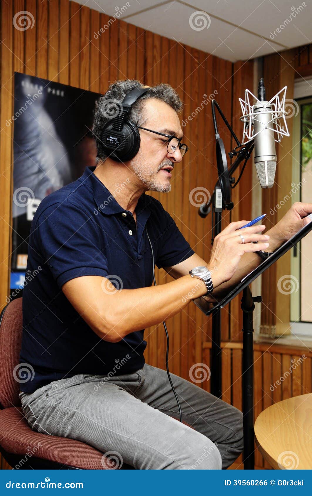 Animation Voice Actor In Recording Booth_Radio Box ...