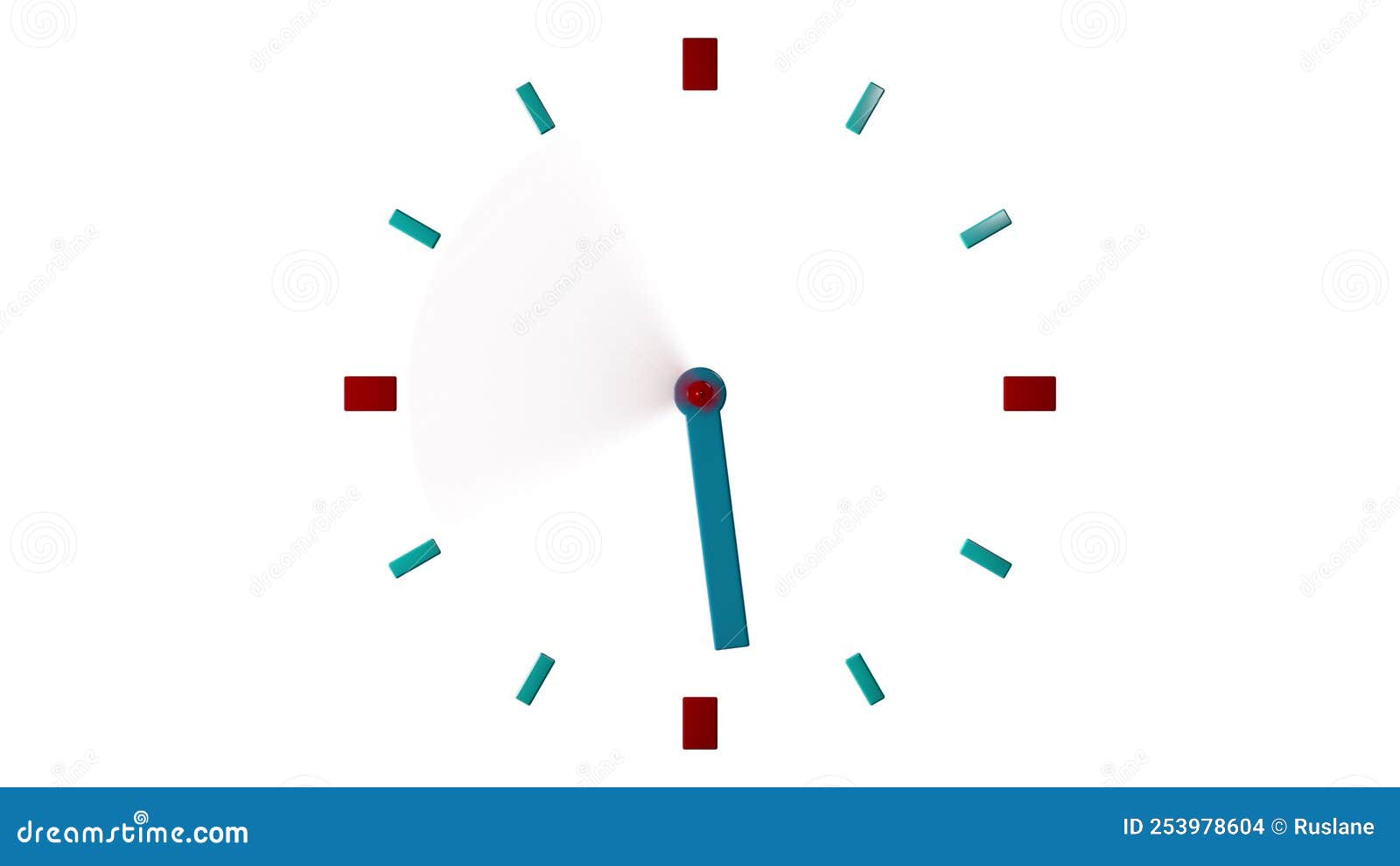 Animation Wall Clock. Animation 3D Timelapse. White Background Stock