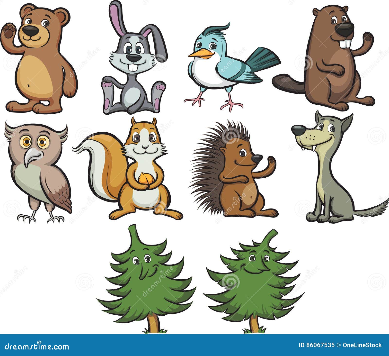Dessin Animaux De La Forêt Facile Animaux Mignons De Forêt De Dessin Animé Illustration de Vecteur - Illustration du qualité, taille: 86067535