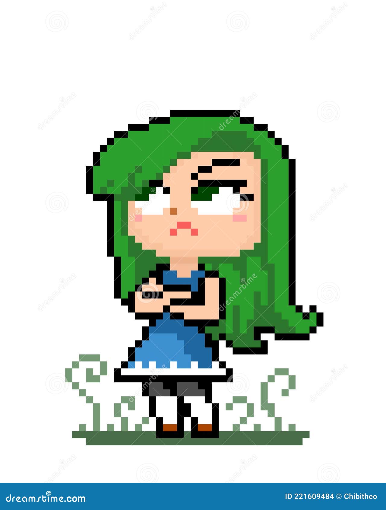 Anime Angry Girl Pixel Image Stock Vector Illustration Of Cross 8bit