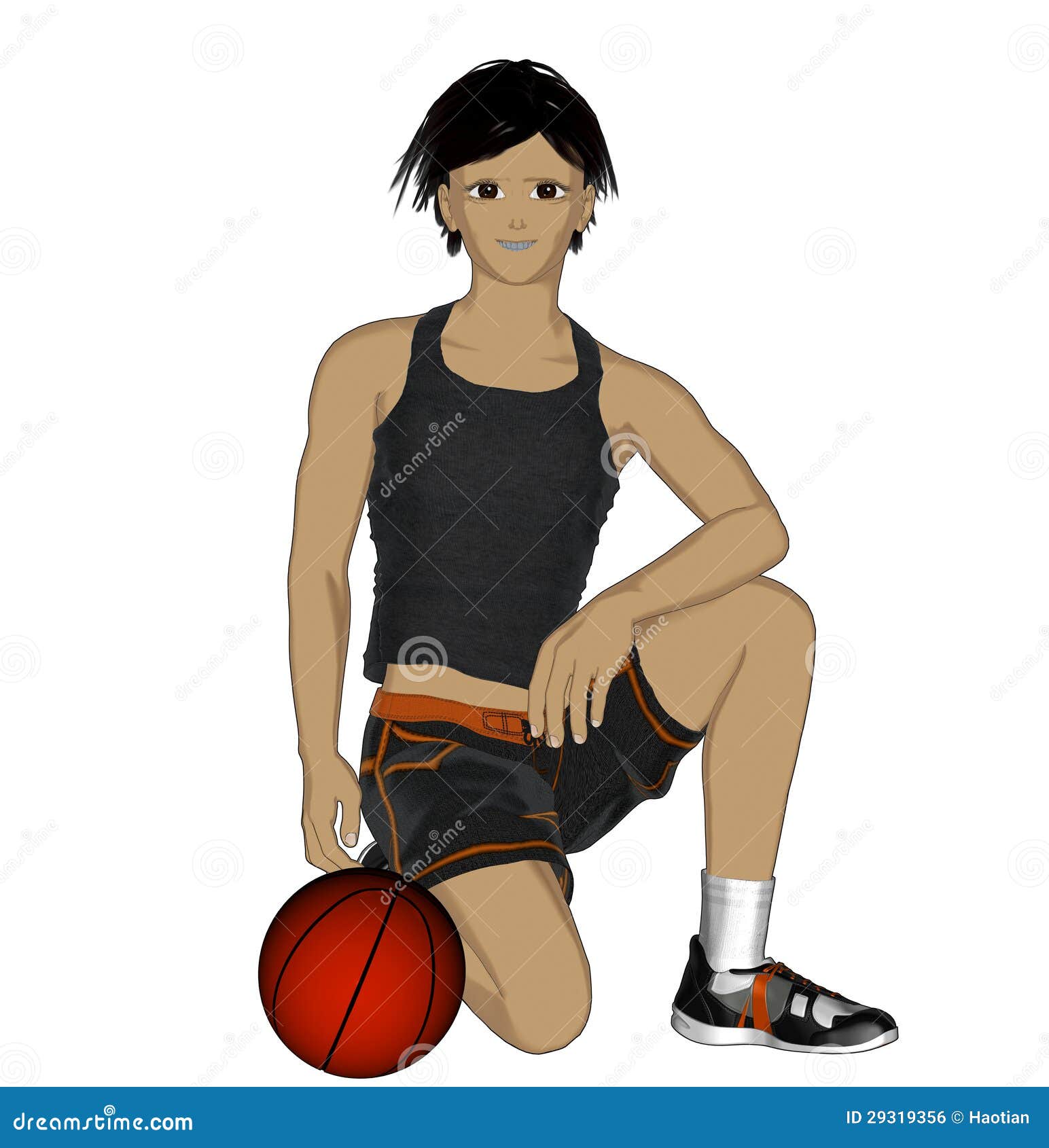 Anime Basketball player stock illustration. Illustration of color