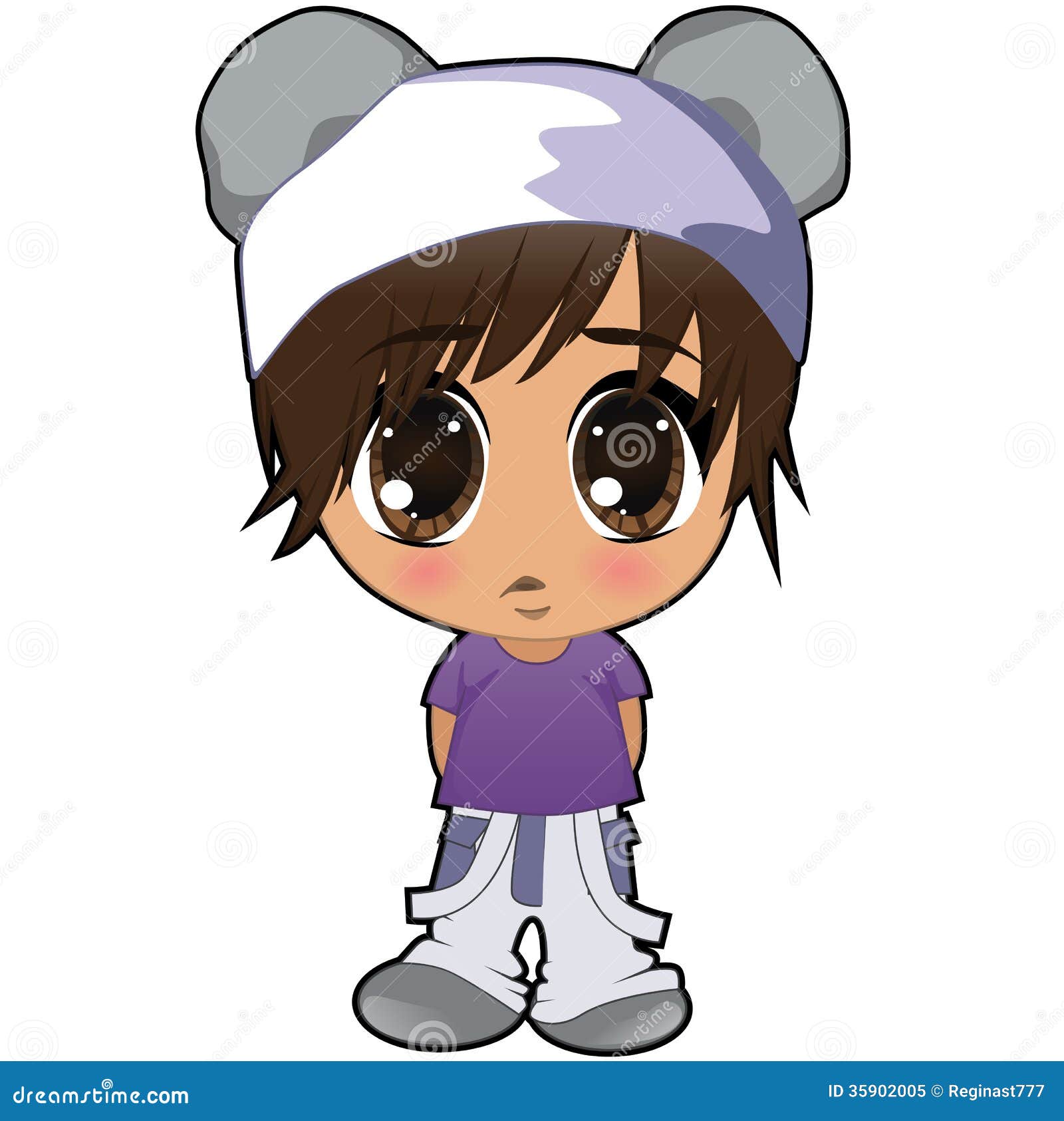 Anime boy stock vector. Illustration of computer, happiness - 35902005