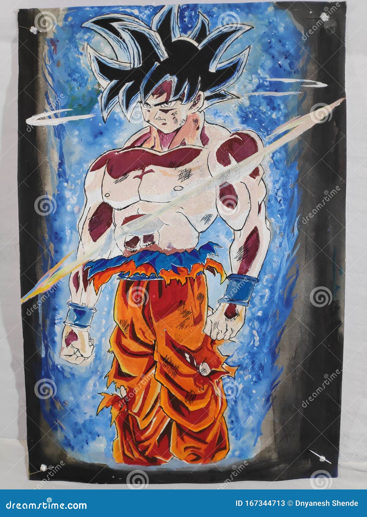 Anime Drawing of Goku from Dragon Ball Editorial Stock Photo