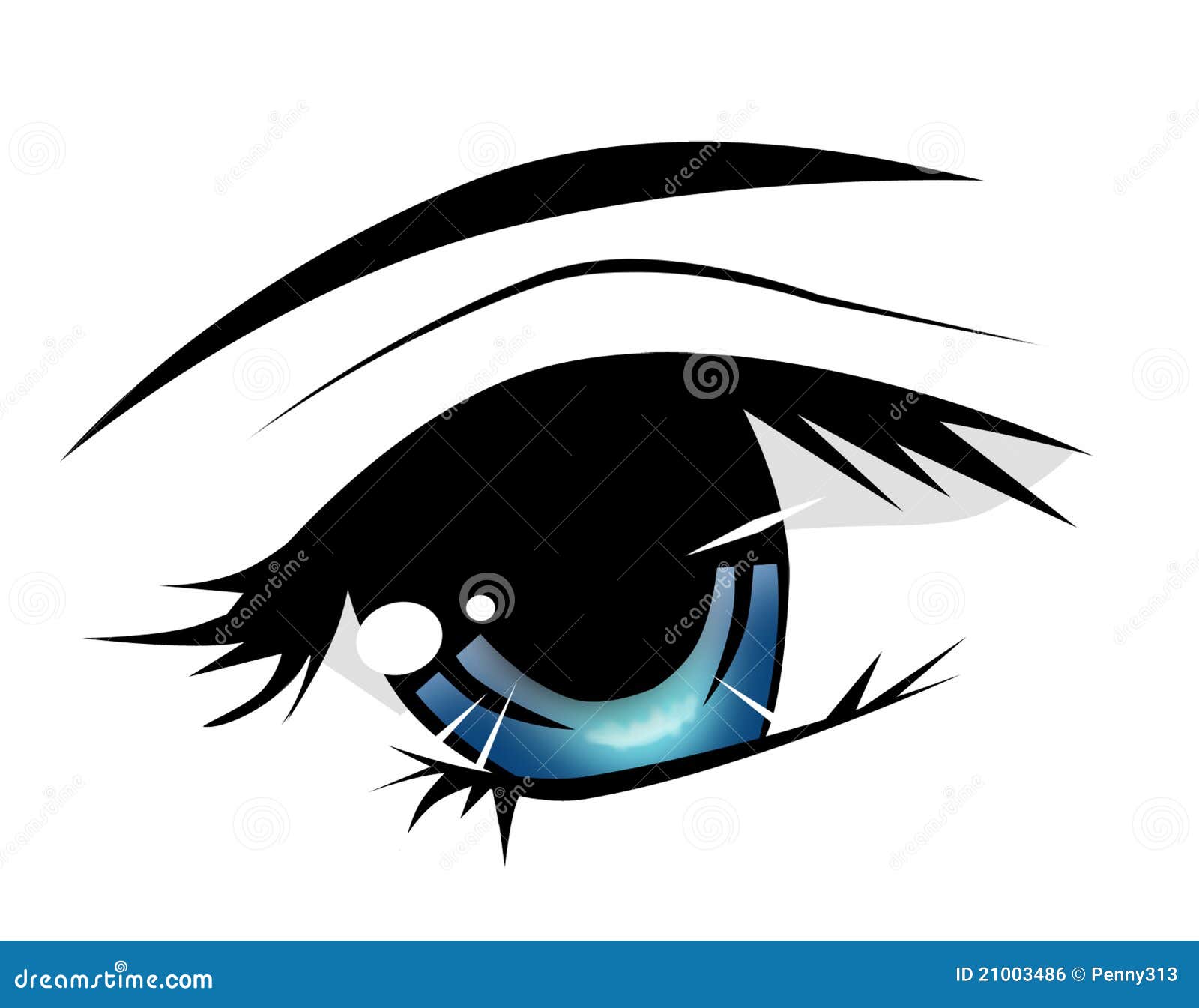 Anime eye stock illustration. Illustration of blue, cartoon - 21003486