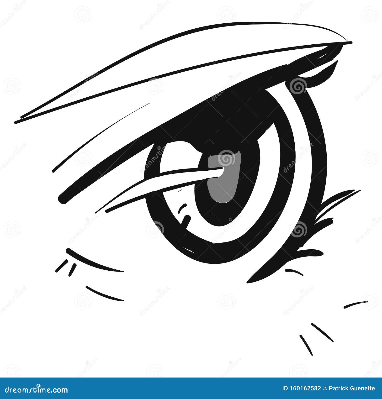 Free: Eyes illustration, Anime Font, Black big eyes diagram