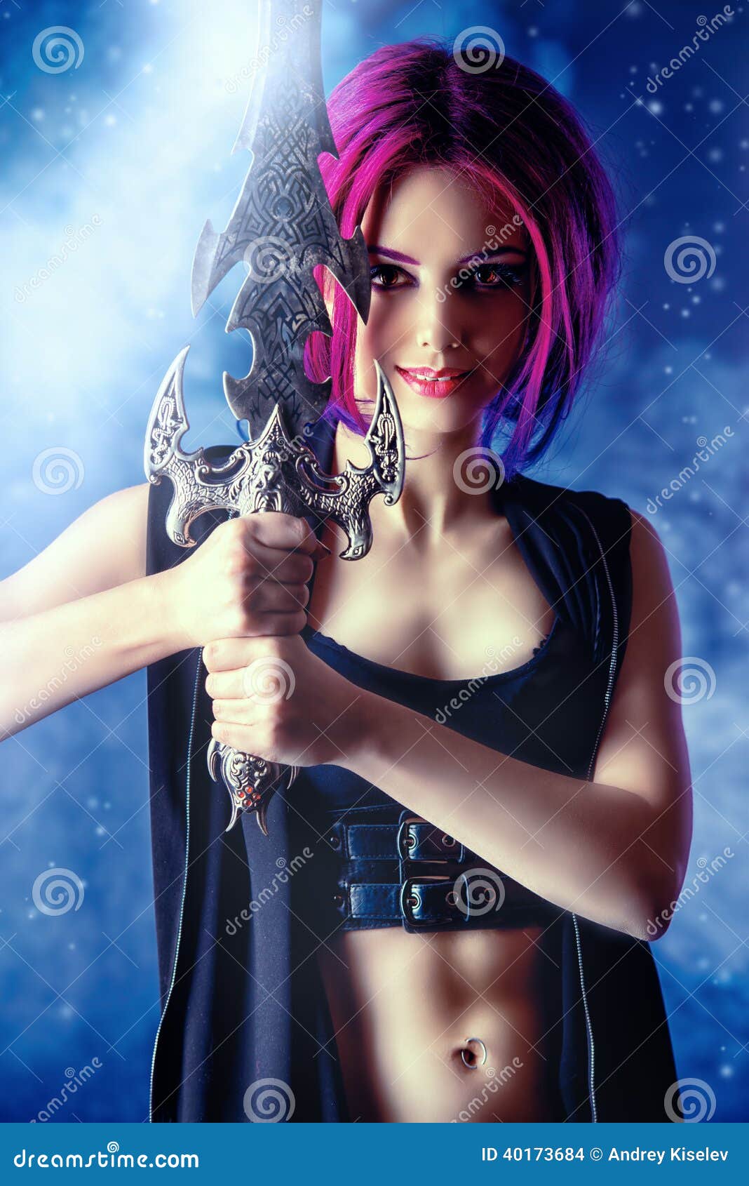 A Brave Anime Warrior Girl In Front Of The Next Quest, Ancient City, Ai  Generated Image Stock Photo, Picture And Royalty Free Image. Image  202187055.