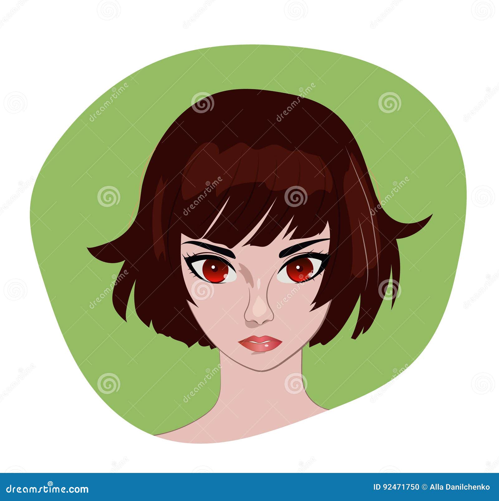 1014458 face illustration women model portrait long hair anime  glasses red black hair Japanese women hair nose Person head color  girl beauty eye lady hairstyle brown hair hair coloring organ hime  cut 