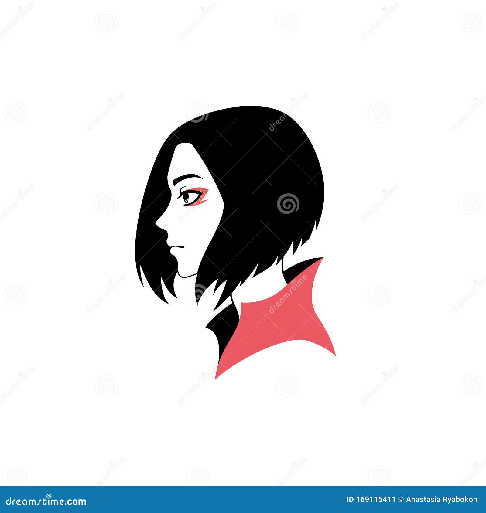 Anime Girl Graphic Vector Illustration Isolated Stock Vector - Illustration  of beautiful, cute: 169115411