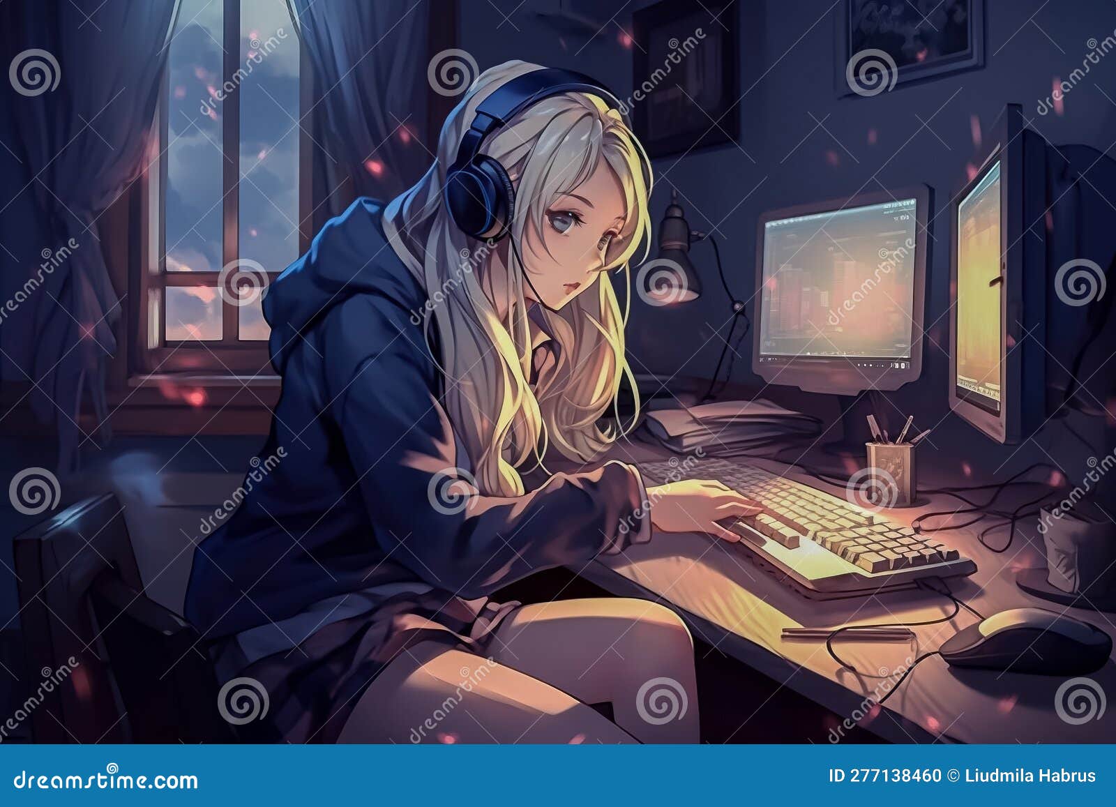 Anime Girl, cute, laptop, anime, HD wallpaper | Peakpx