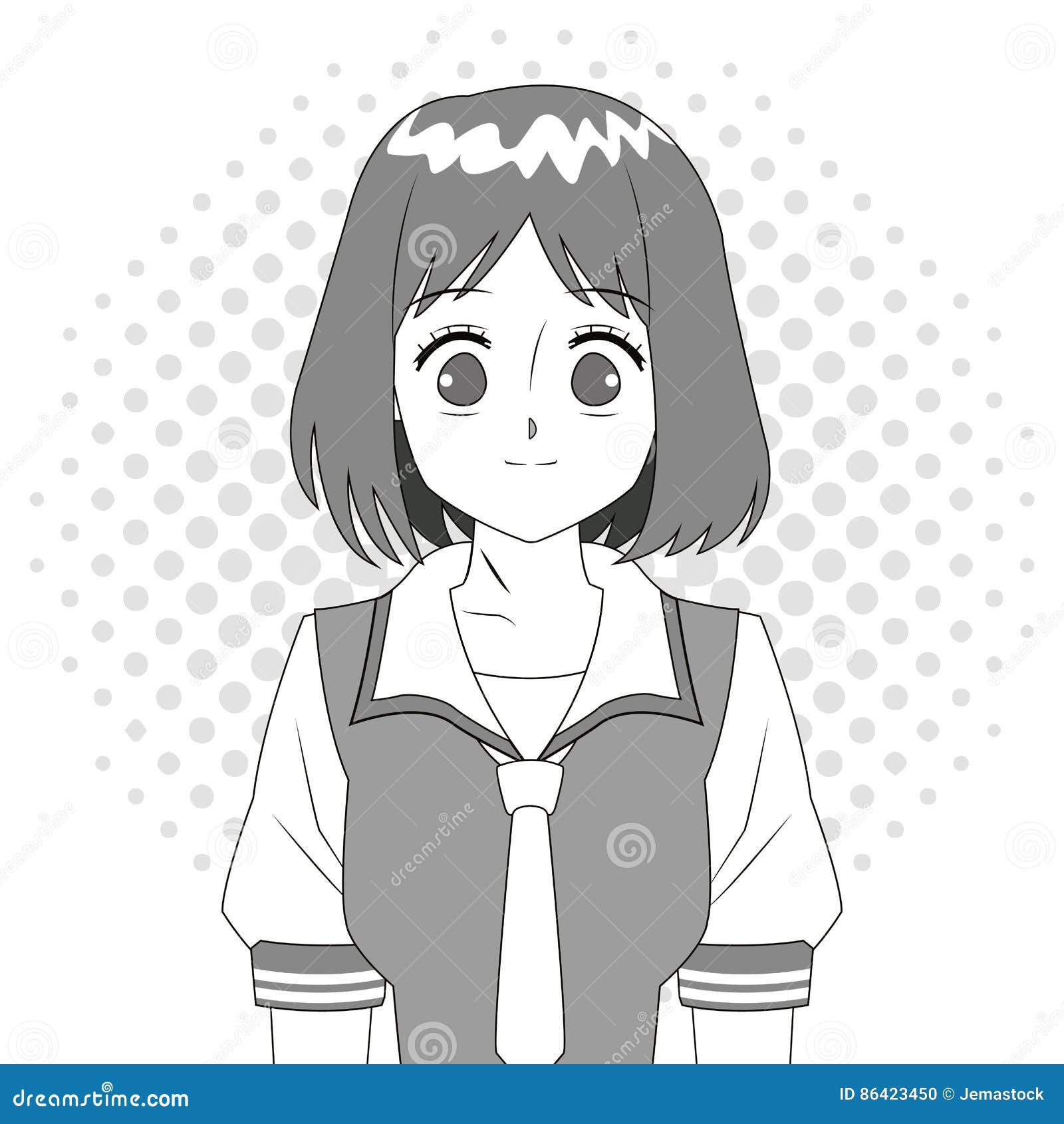 Cartoon characters anime girl in japanese Vector Image