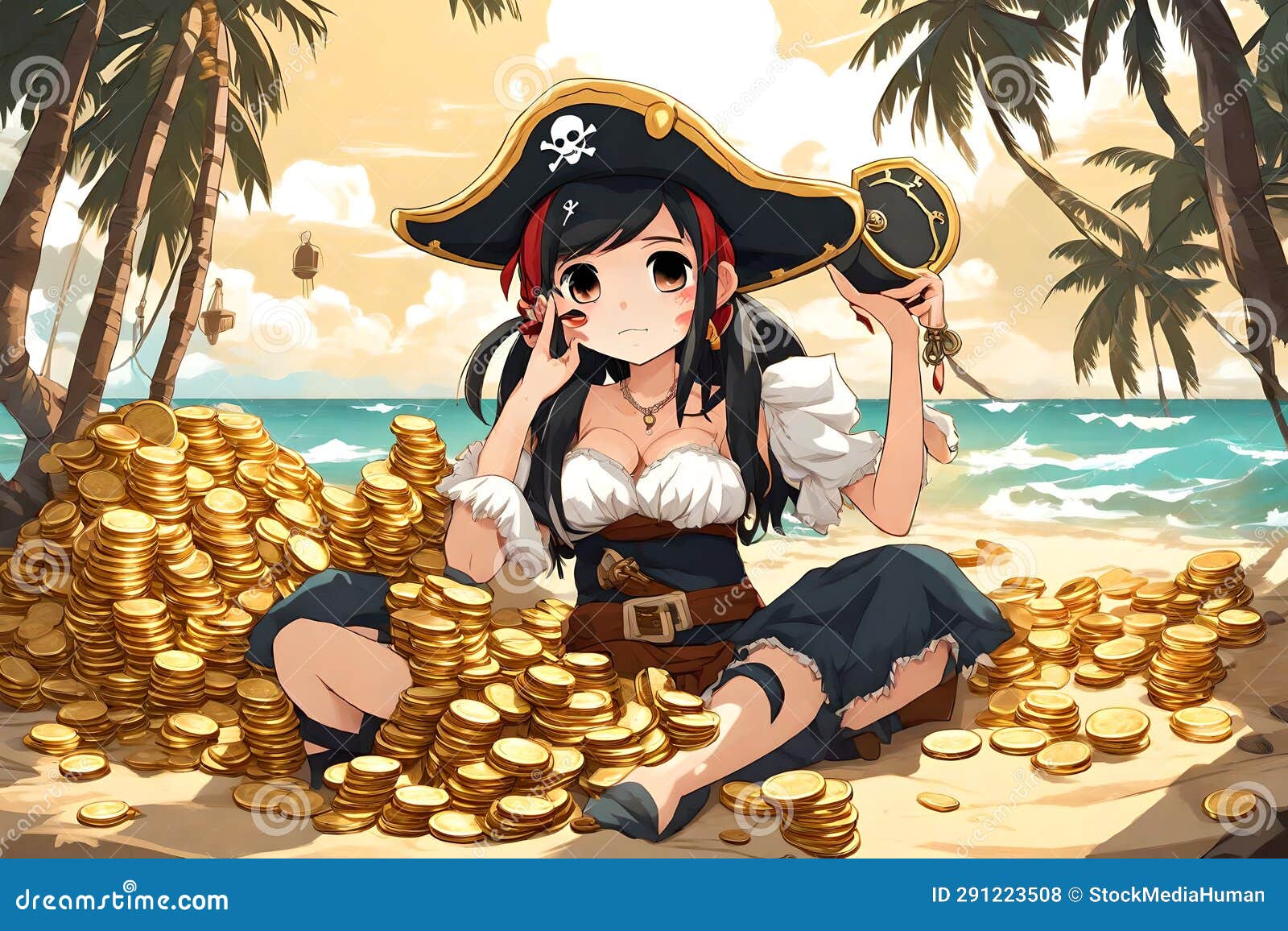 HD wallpaper: One Piece, treasure, gold, lamp, gun, anime, lantern, coins |  Wallpaper Flare