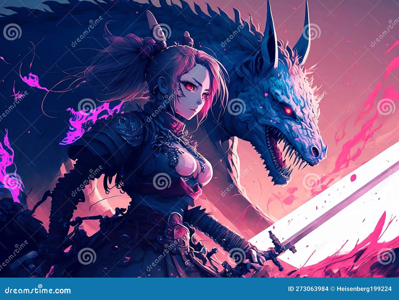 Download 8k Anime Girl And Dragon Wallpaper