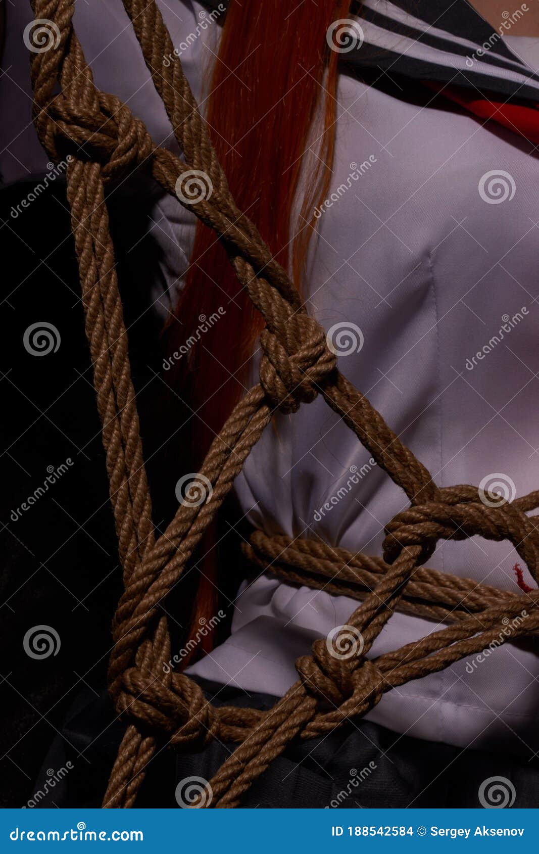 Anime Girl with a Shibari Knots Stock Photo - Image of attractive