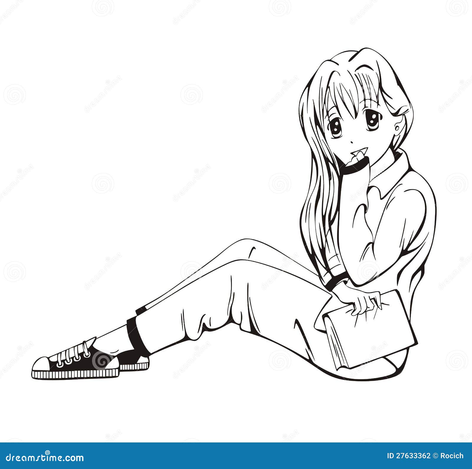 anime girl short hair shirt skirt caffe night sitting down fix e... -  Arthub.ai