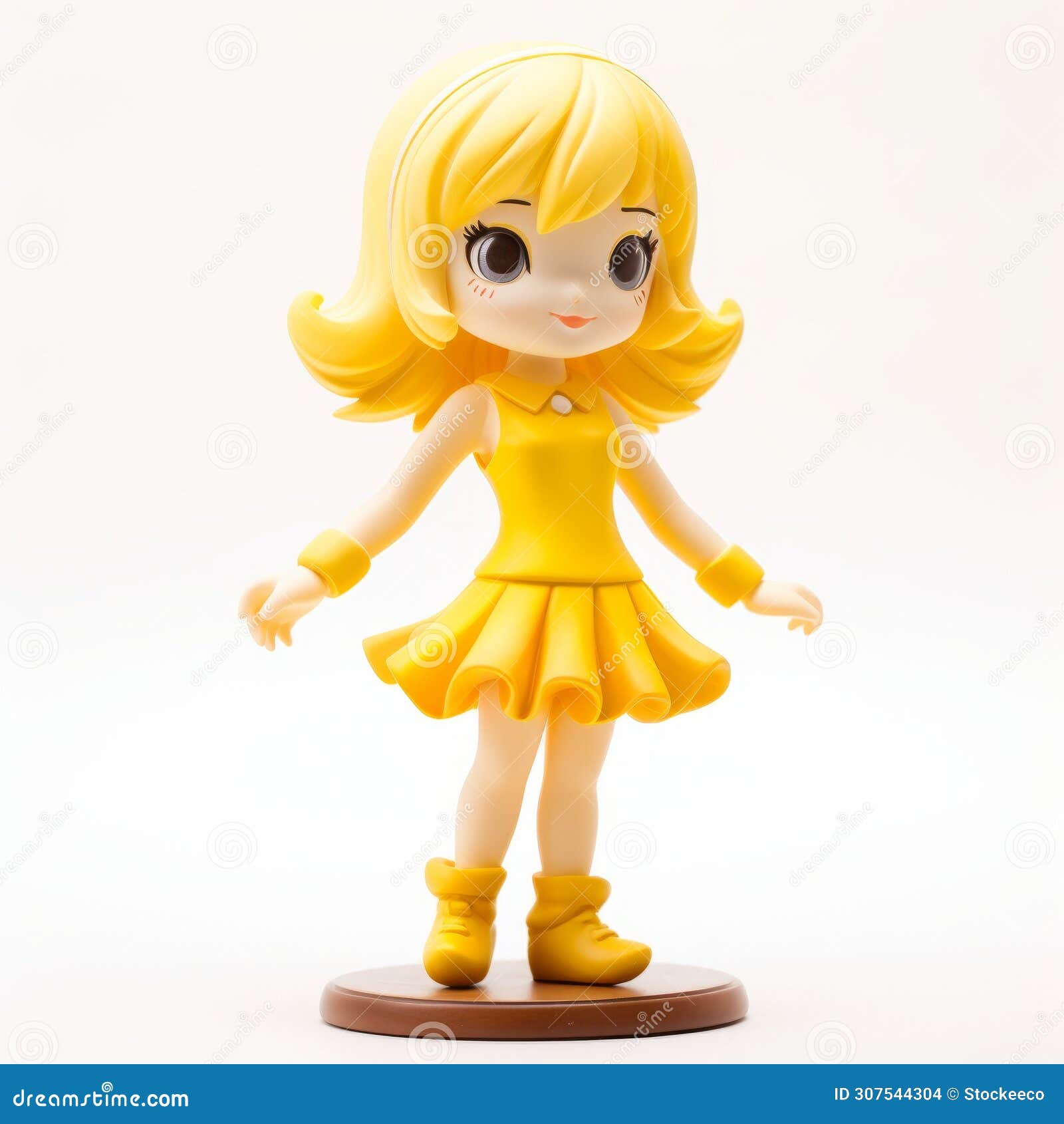 anime-inspired yellow dress girl figurine