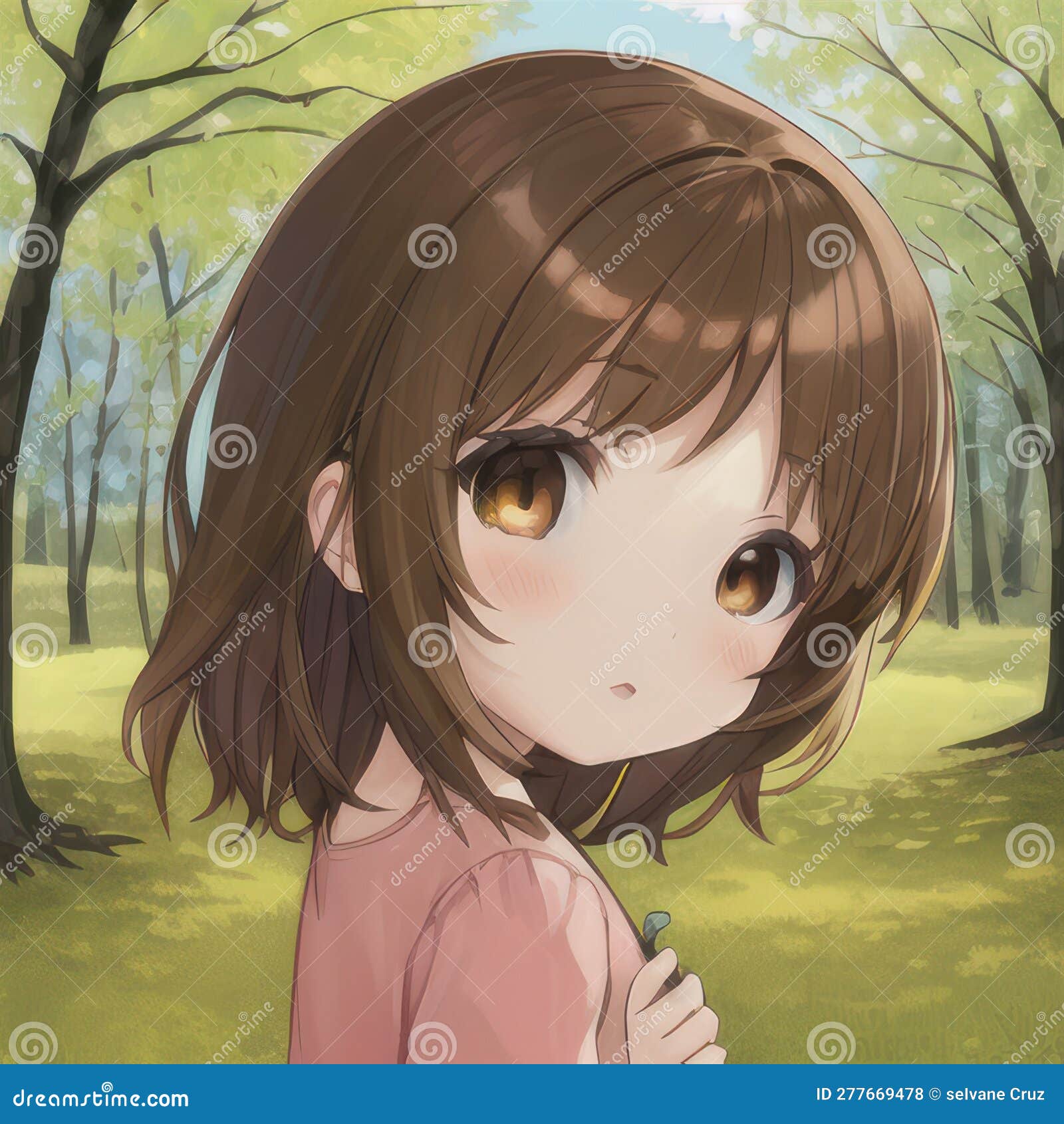 Happy anime face. Manga style big blue eyes, - Stock Illustration  [65574635] - PIXTA