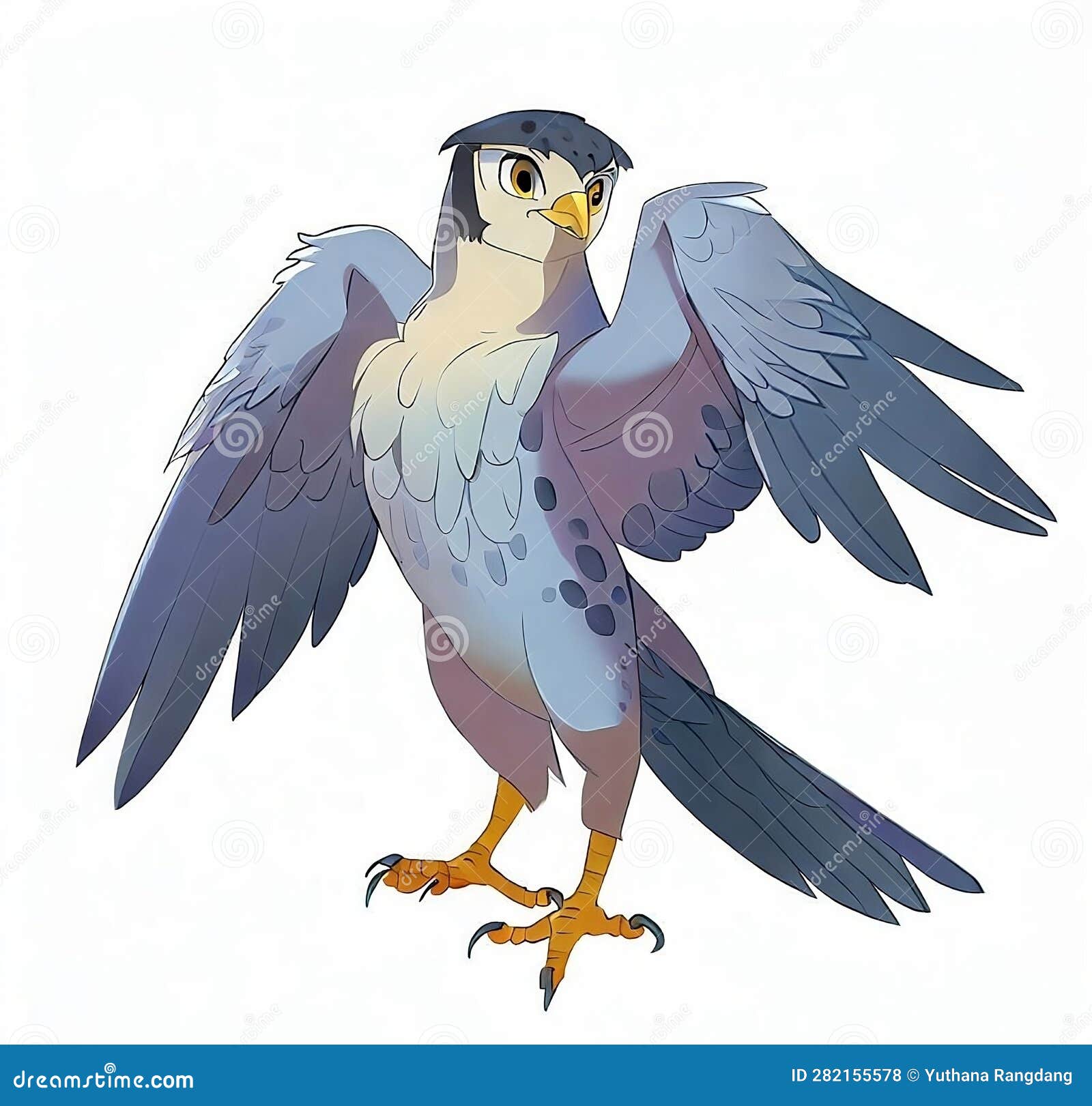 Anime Magic Peregrine Falcon. Generate by Ai. Stock Illustration ...