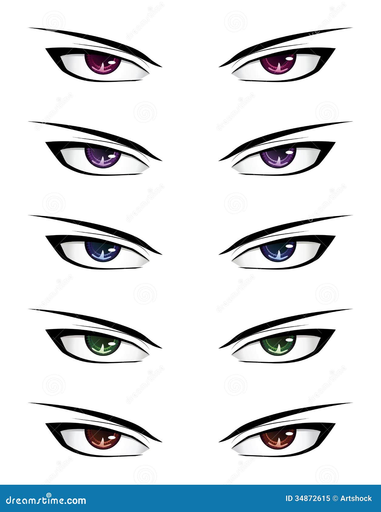 Anime Male Eyes Stock Vector Illustration Of Cartoon 34872615