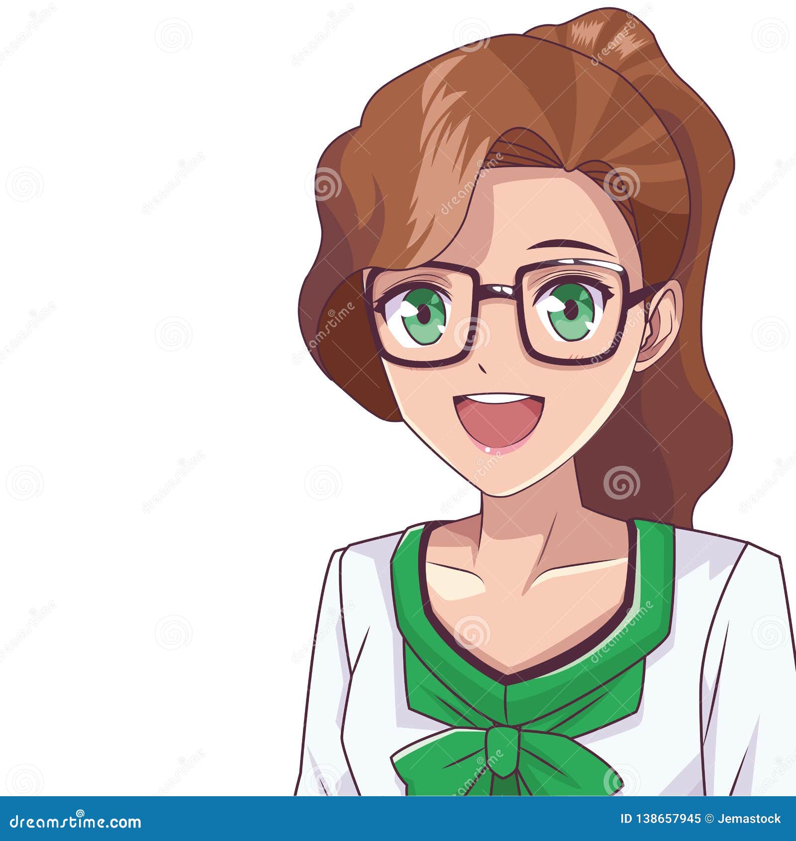 Red Hair Anime Girl With Glasses