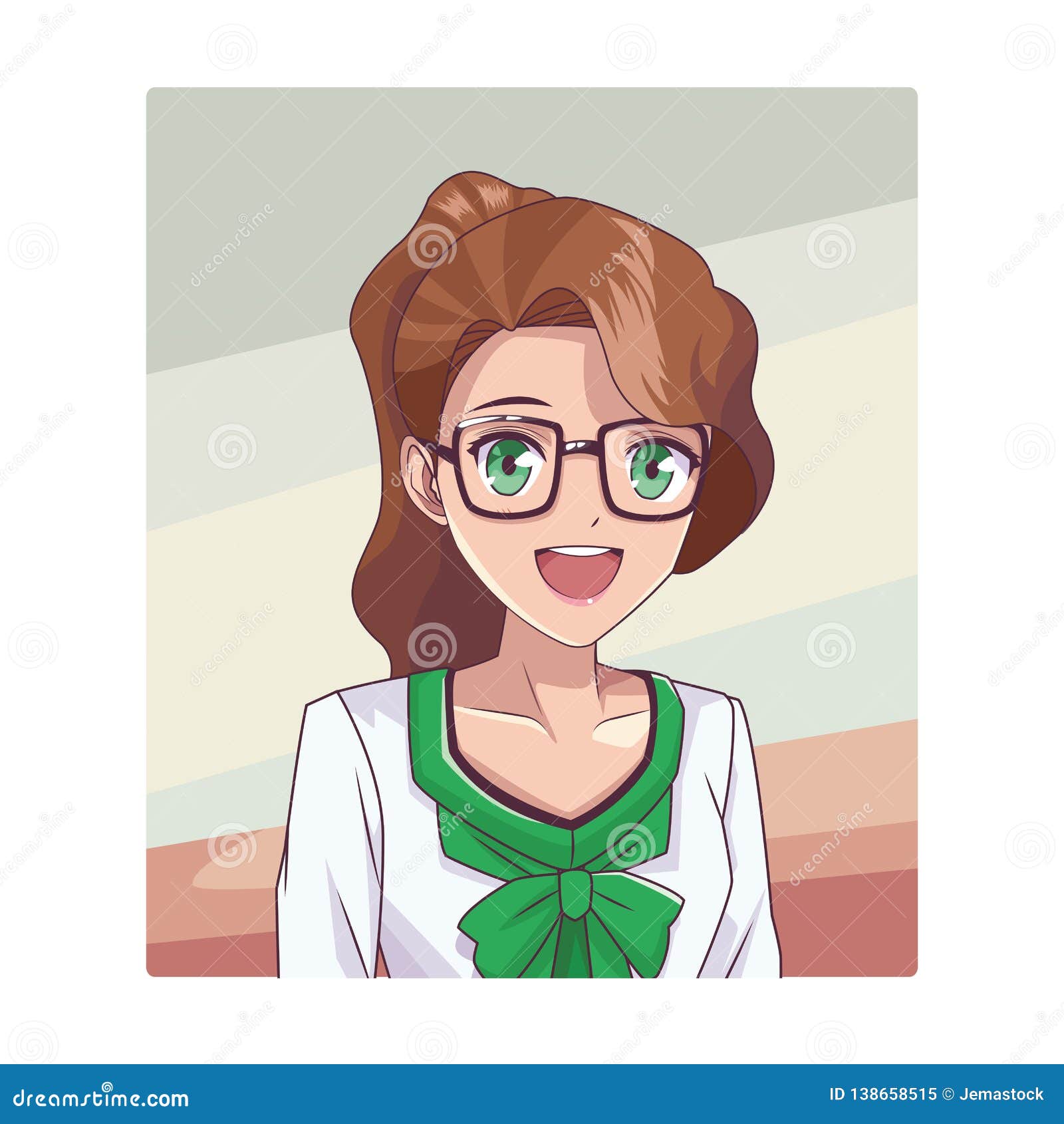 Red Hair Anime Girl With Glasses