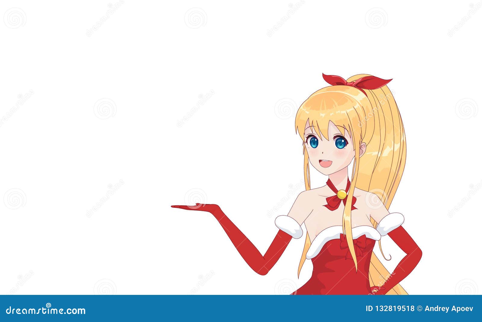 Anime Manga Girl Dressed In Santa Claus Costume Stock Vector Illustration Of Costume Advert