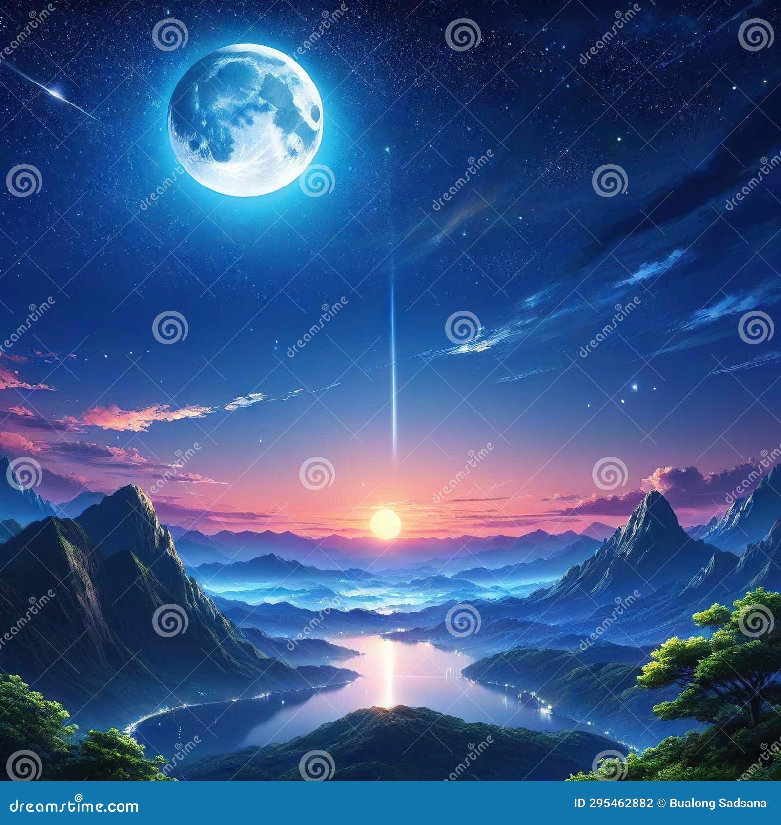 Anime Sky Art Wallpaper Fantasy Sky with Beautiful Star Star Falls with ...