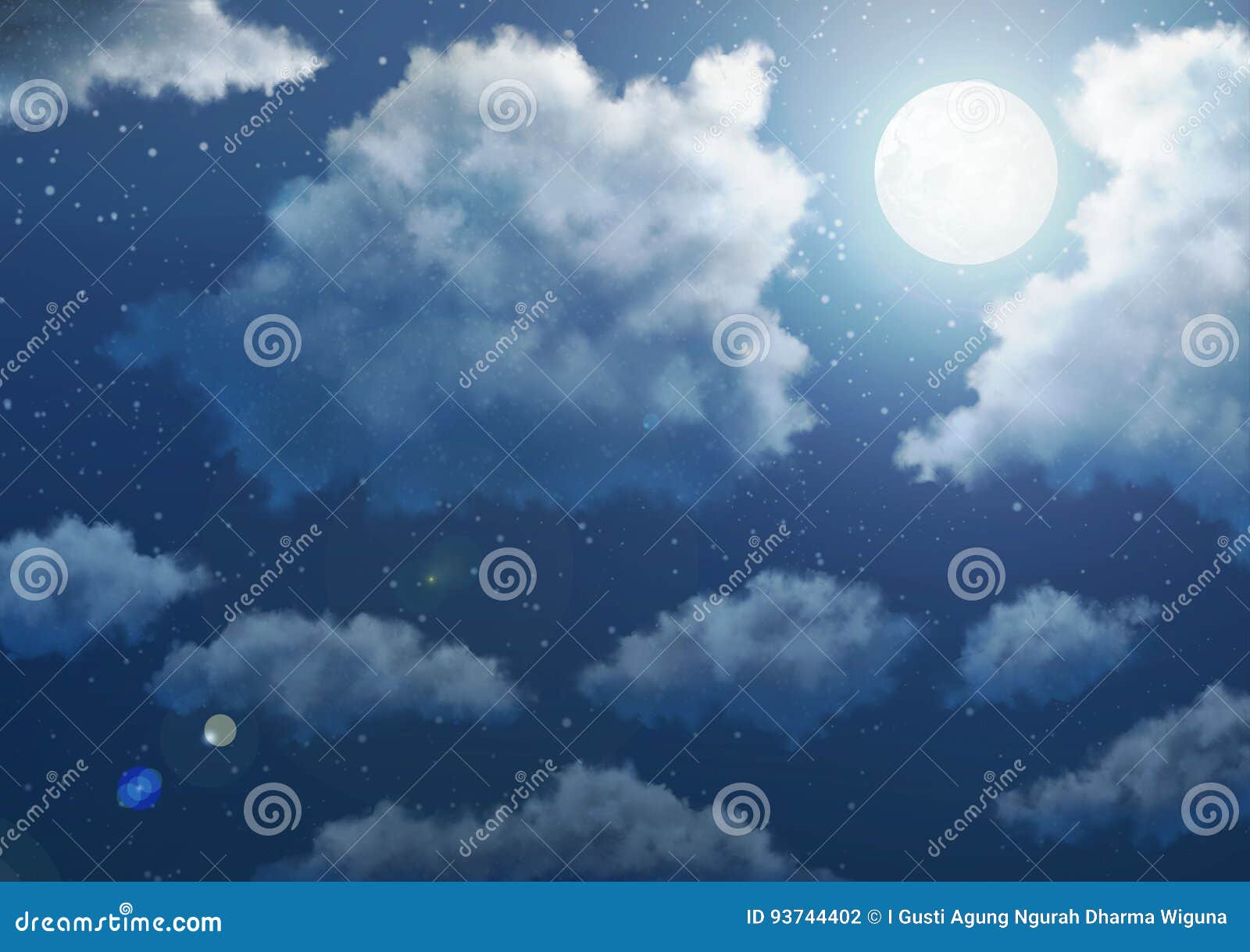 Anime Sky Background -Night Stock Illustration - Illustration of animelike,  blue: 93744402