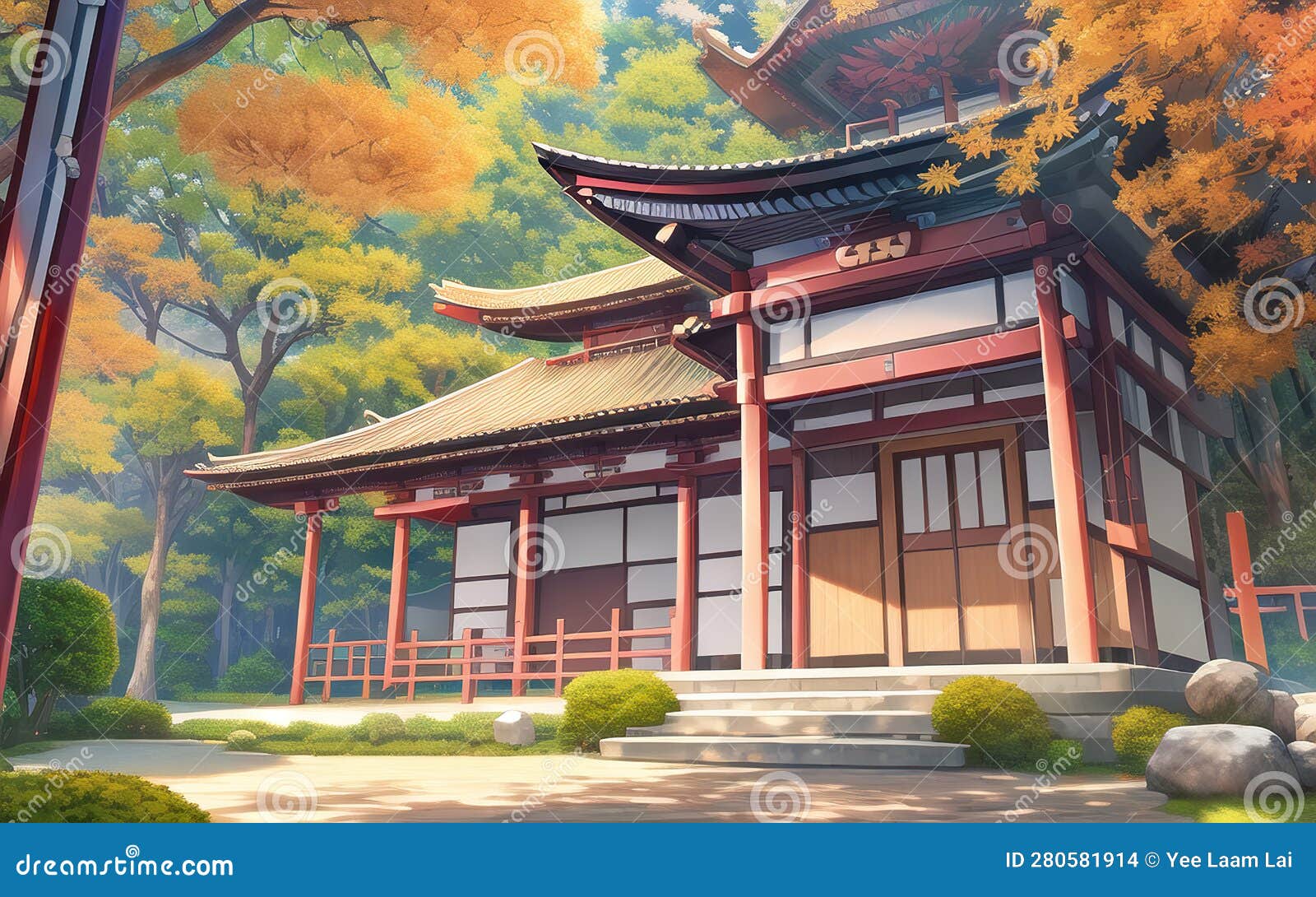 Outset Temple - A Dreamy Anime Artwork