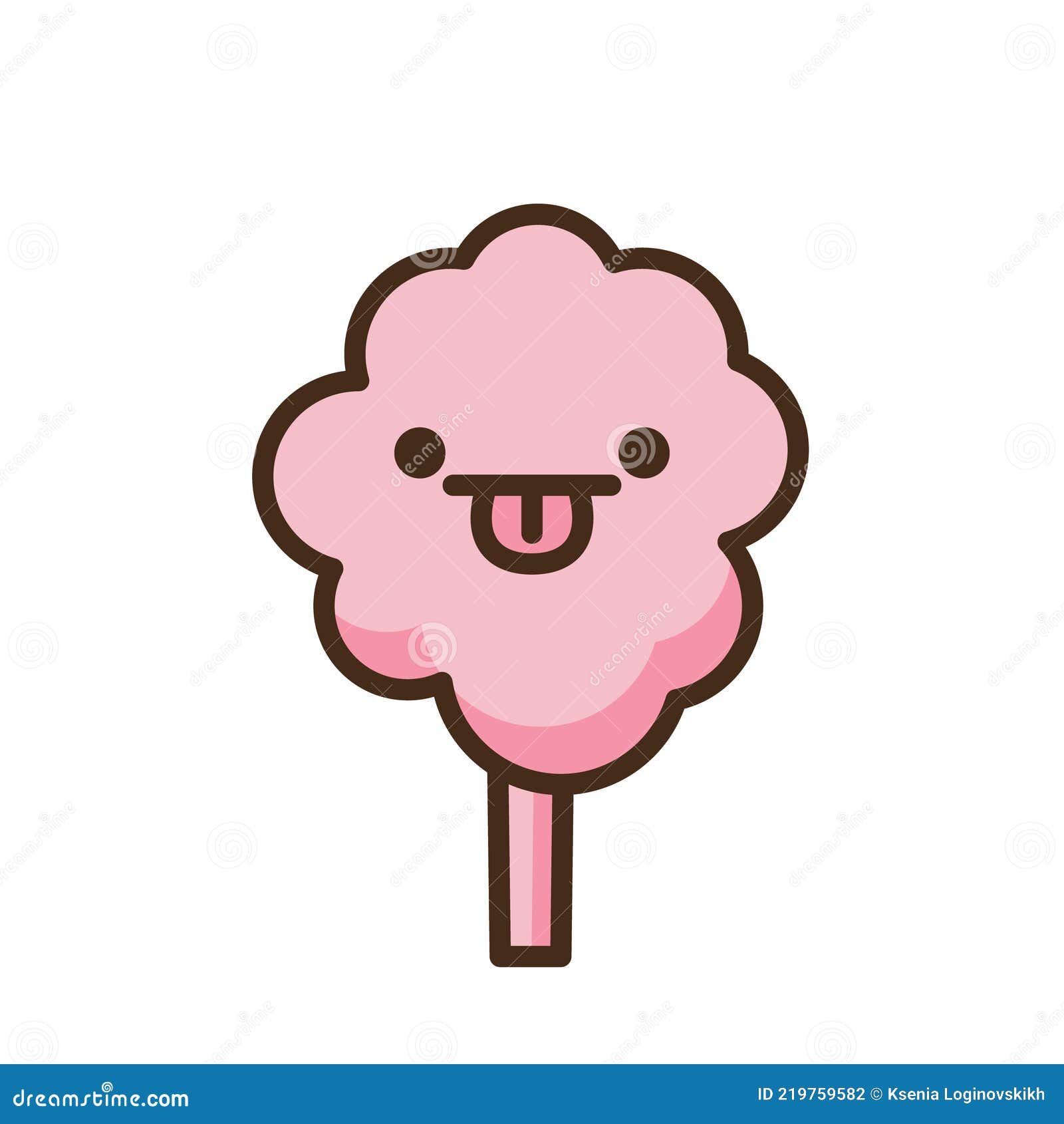 Anime Style Cartoon Sweet Food. Cotton Candy Emoji Vector Character Stock  Vector - Illustration of comic, cotton: 219759582