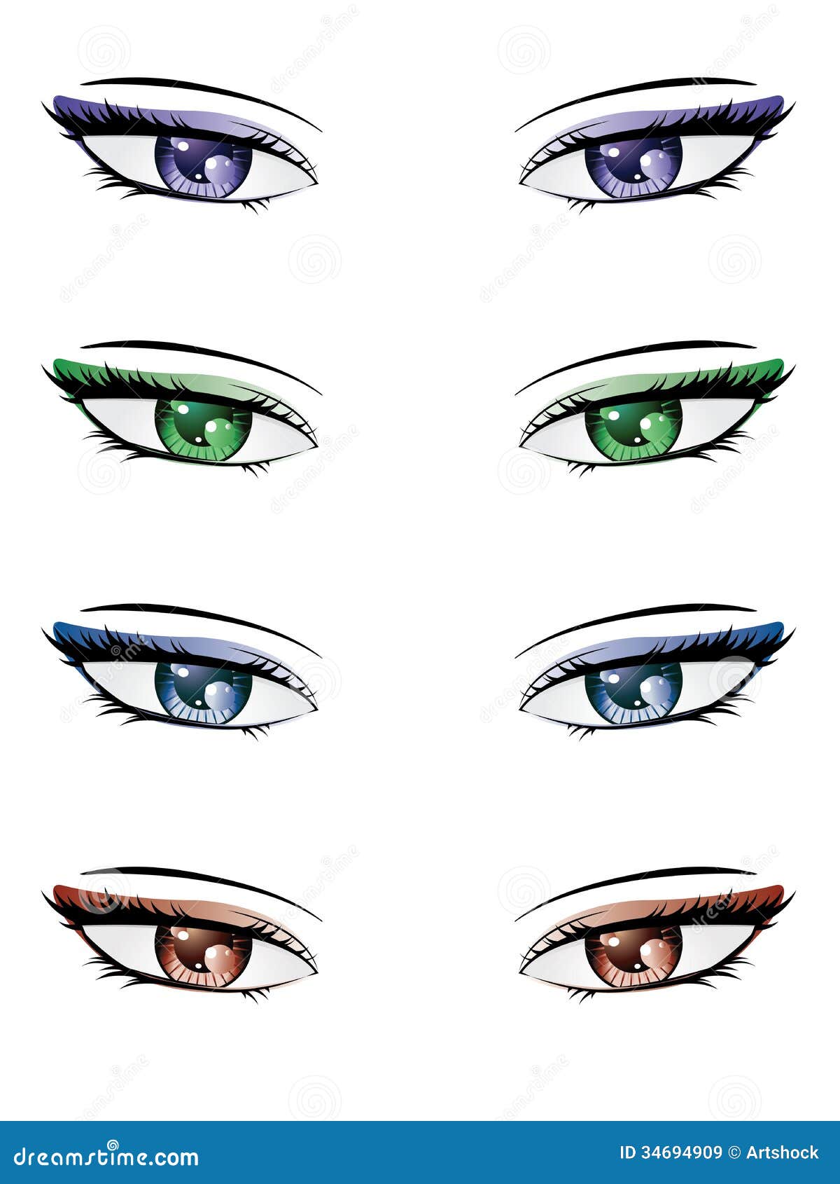 Anime style eyes stock vector. Illustration of beautiful - 34694909