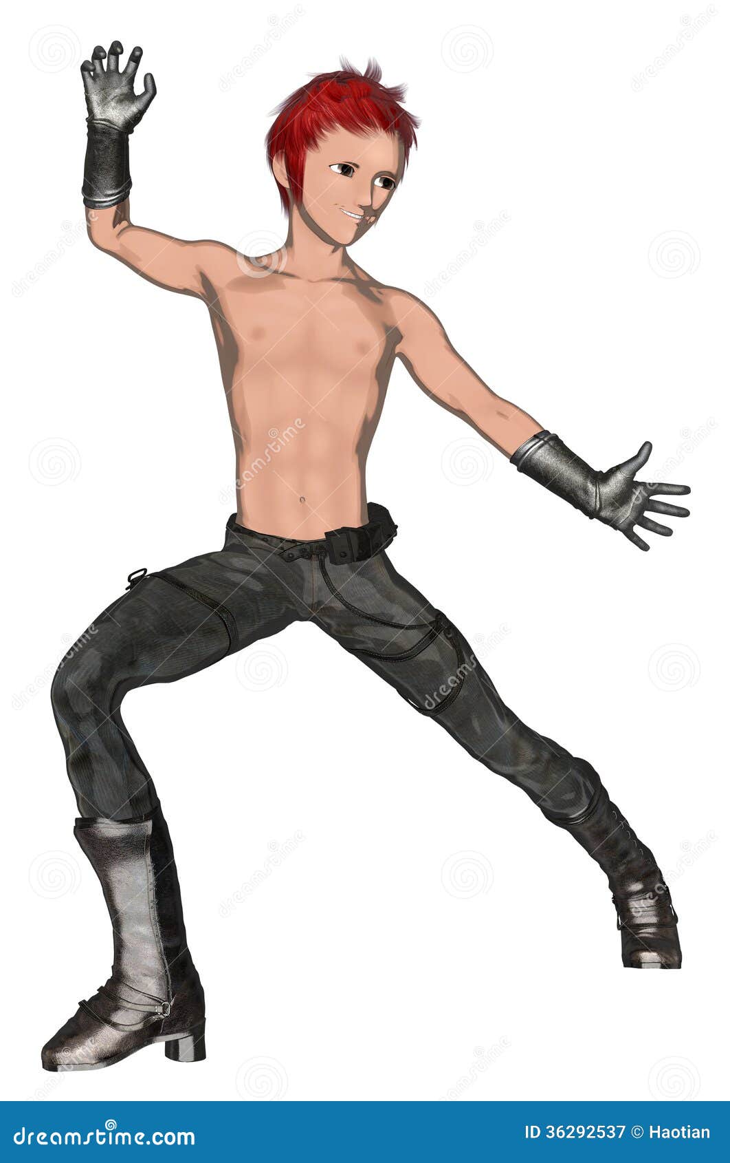 Anime young fighter stock illustration. Illustration of animation