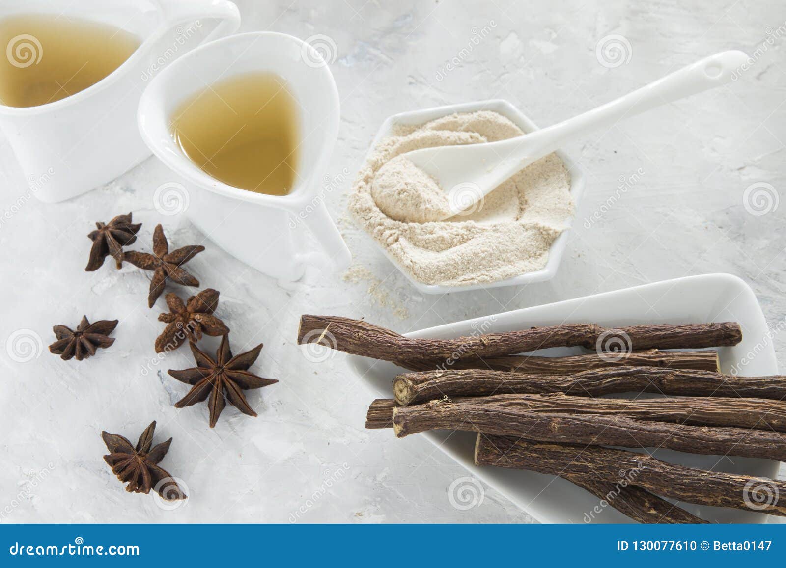 Anise Tea And Liquorice Roots On The Table RoyaltyFree Stock Photo