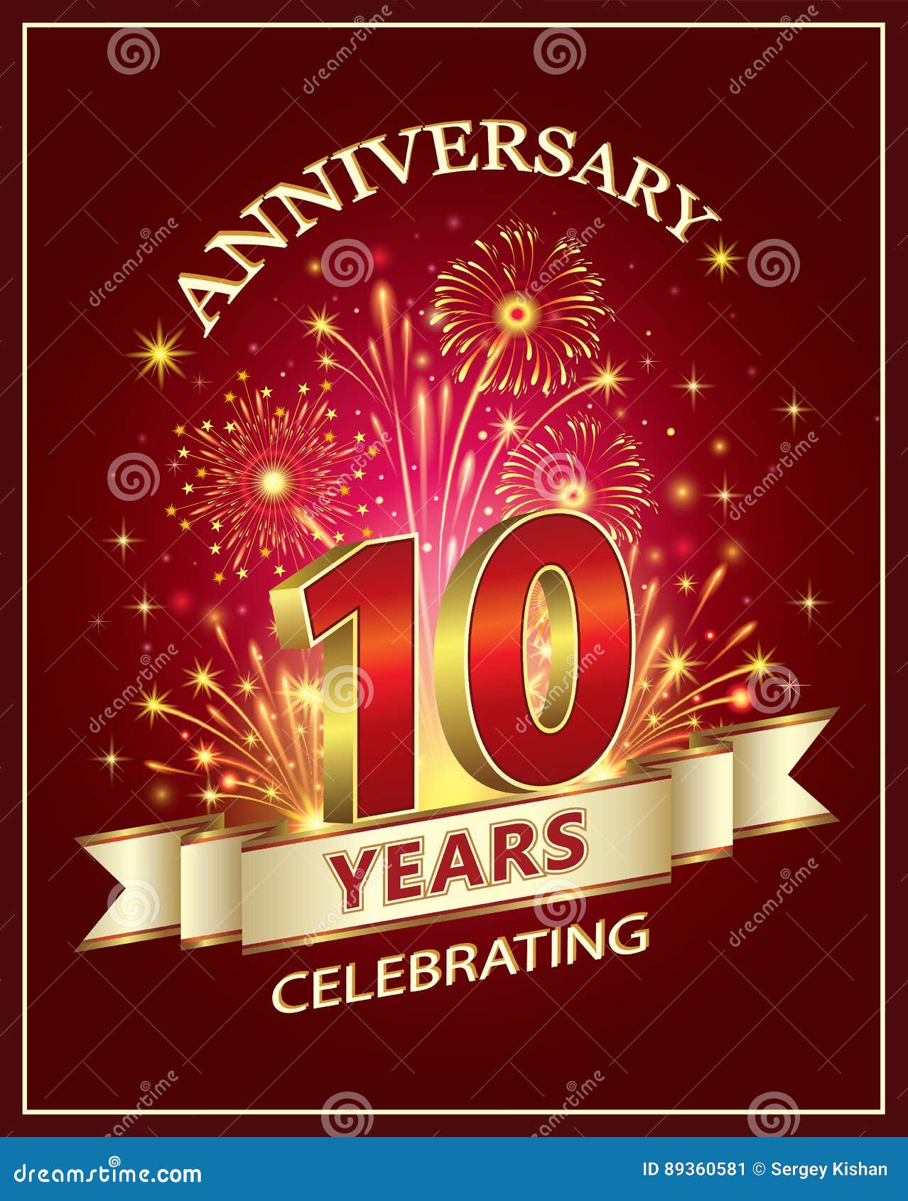 Aniversario 10 años ilustración del vector. Ilustración de vacaciones