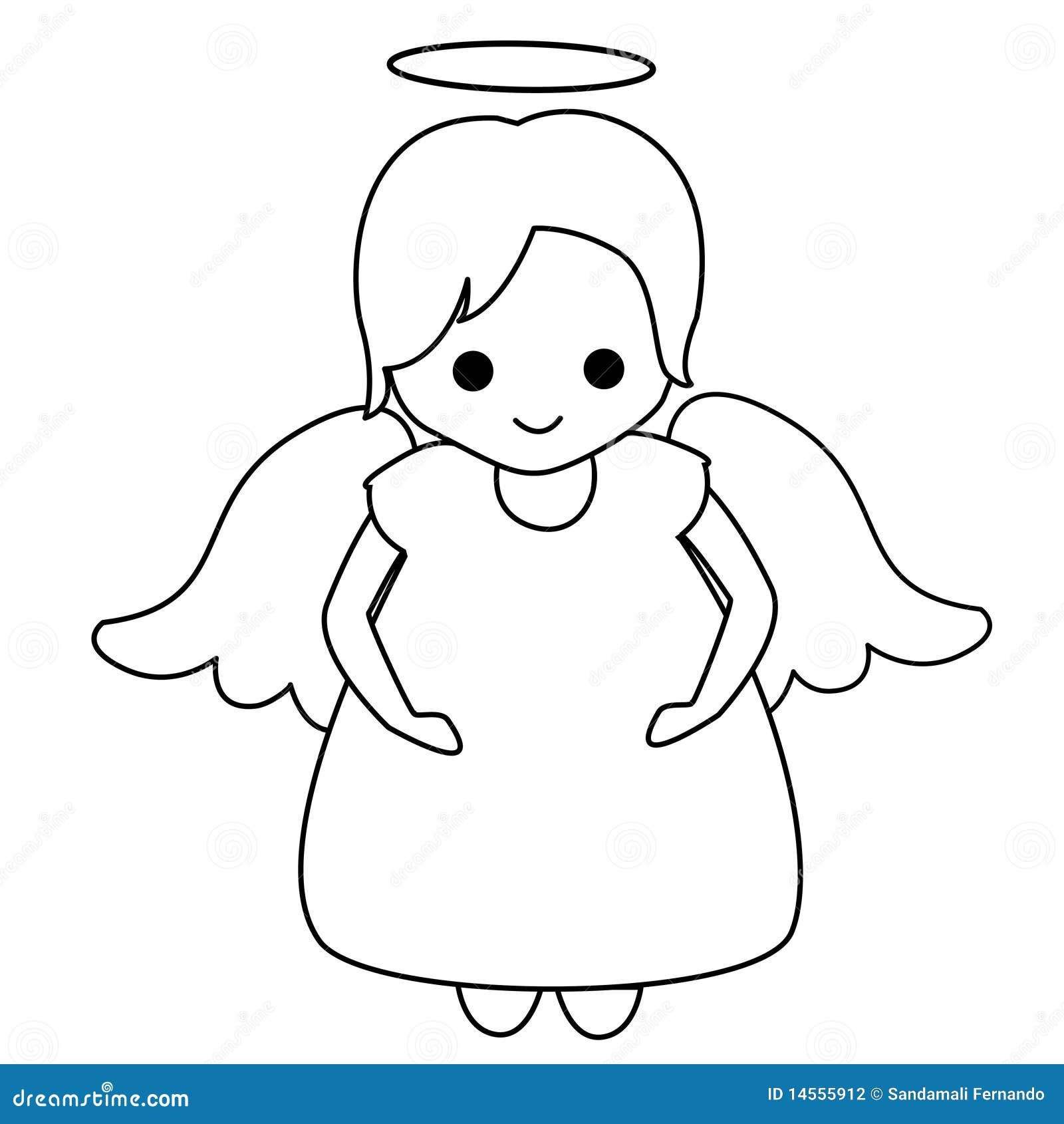 anjo animê menina em branco linha arte 22586505 Vetor no Vecteezy