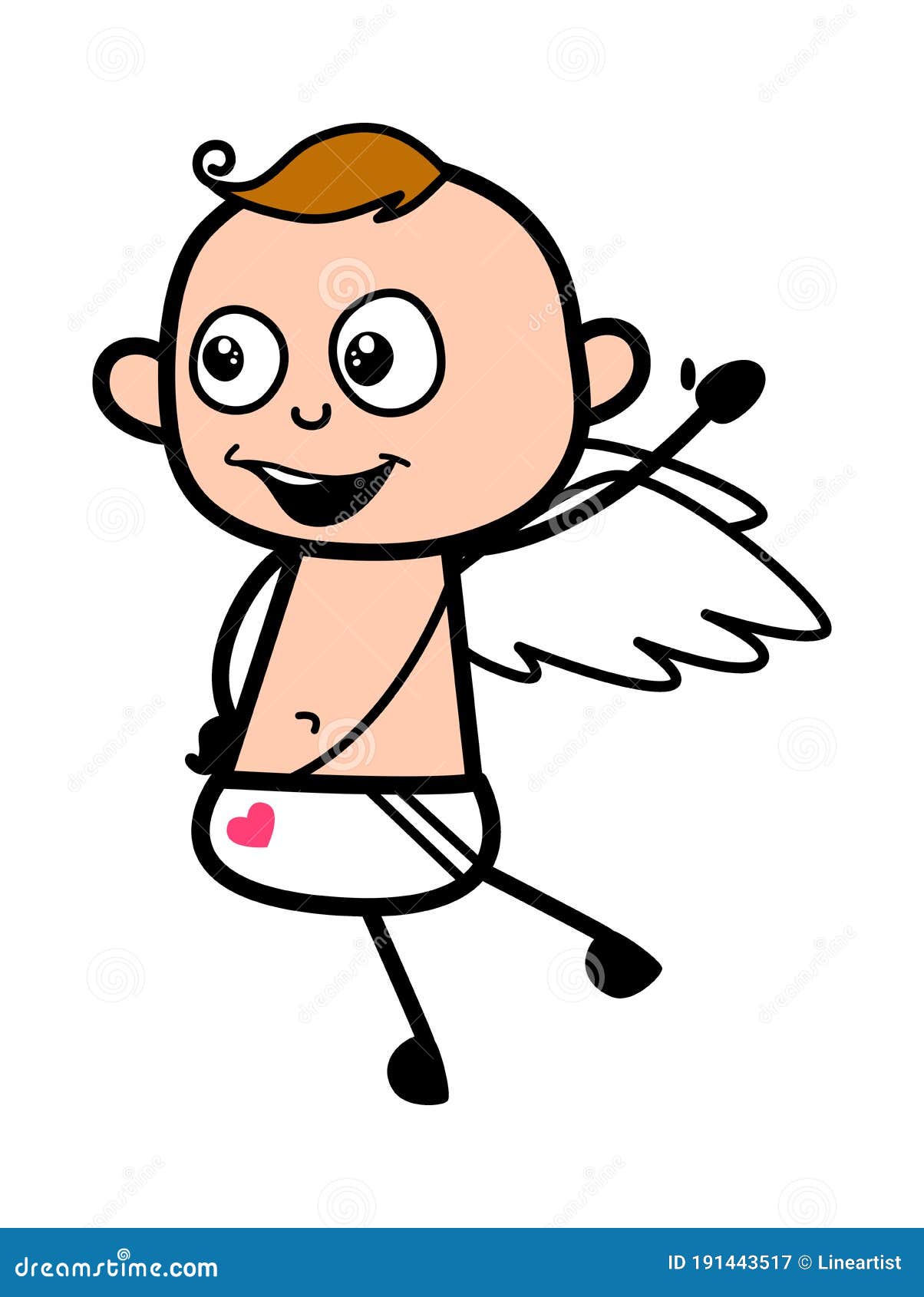 Um personagem de desenho animado com asas que dizem a palavra anjo 