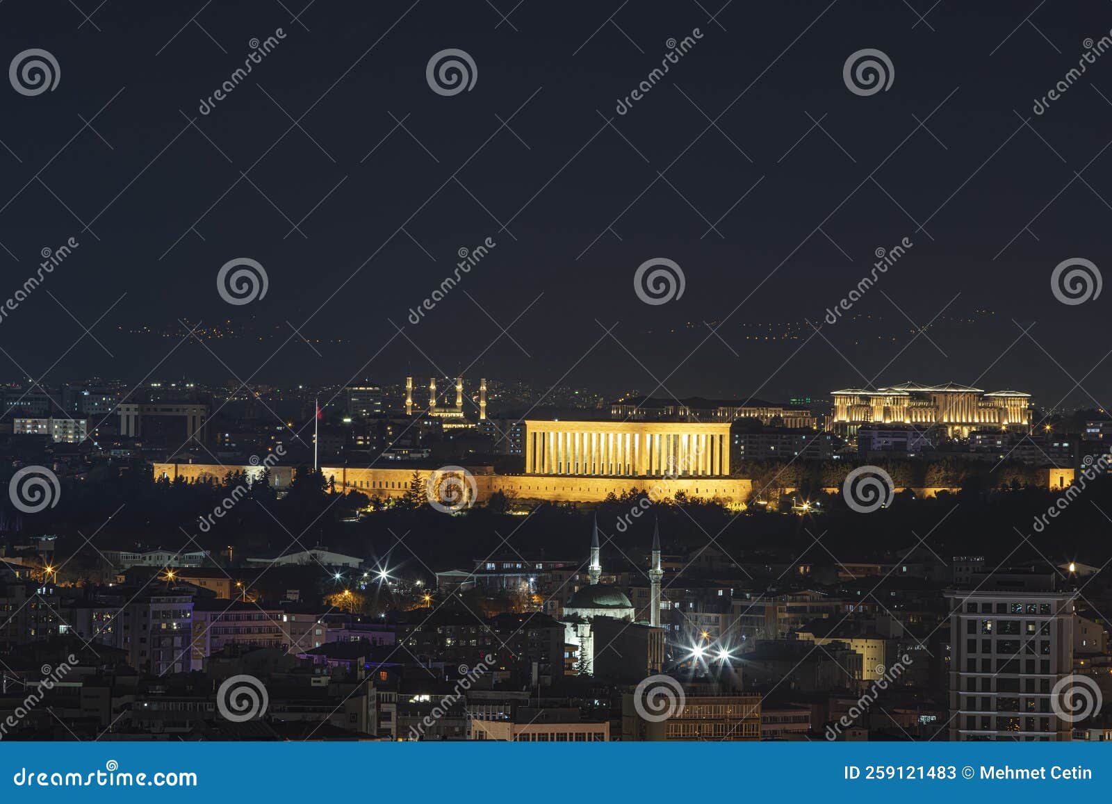 ankara landscape. mausoleum. ankara, capital city of turkey. ankara view with evening long exposure anitkabir