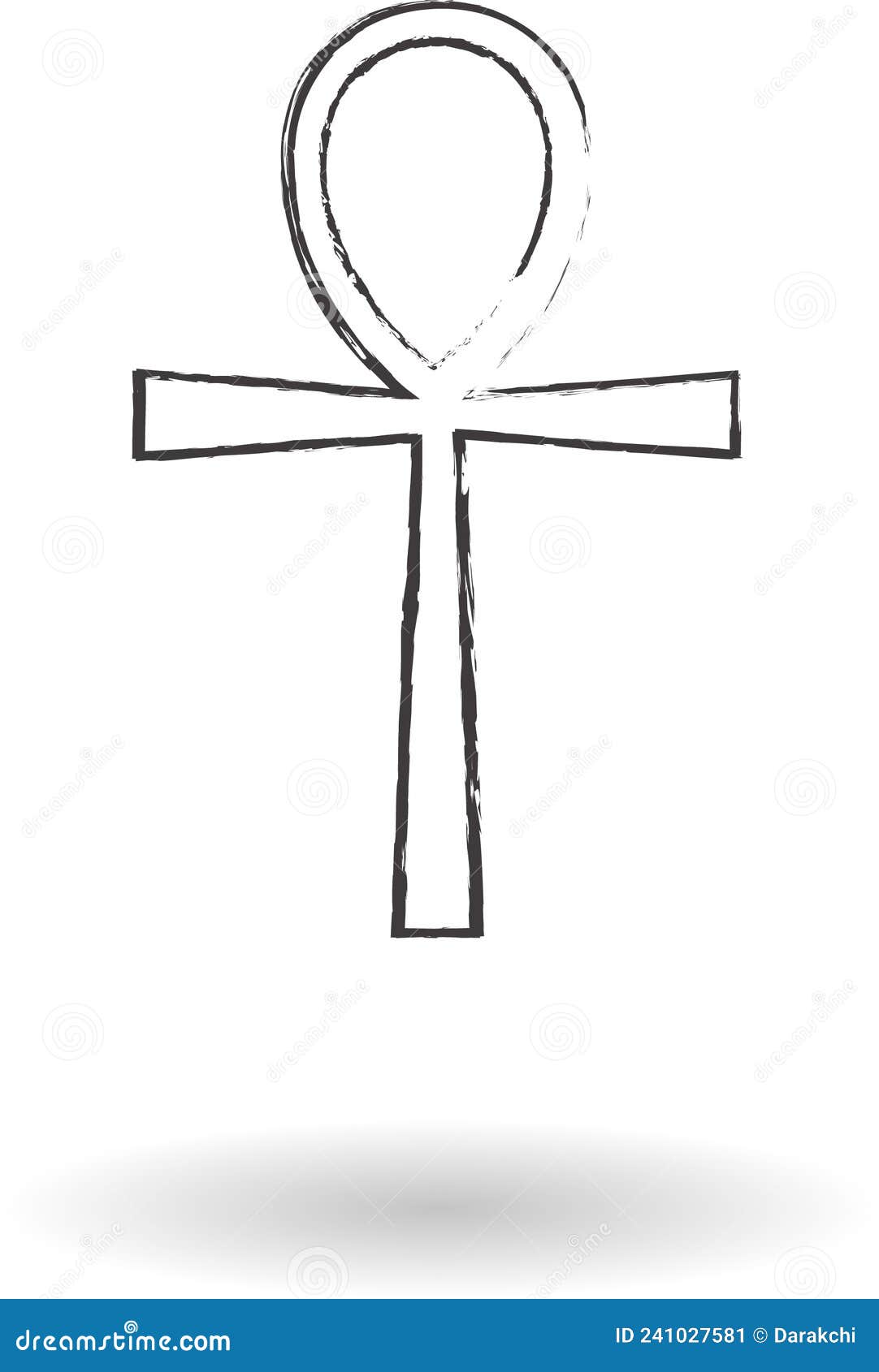 Ankh cross pencil drawing stock vector. Illustration of believe 241027581