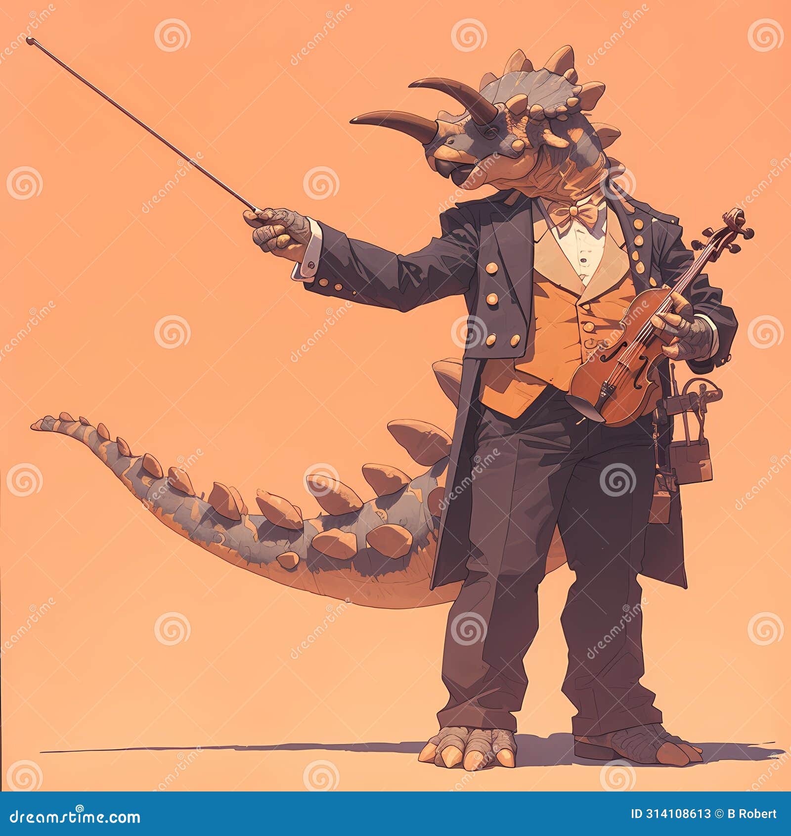 ankylosaurus conductor: elegant dinosaur maestro