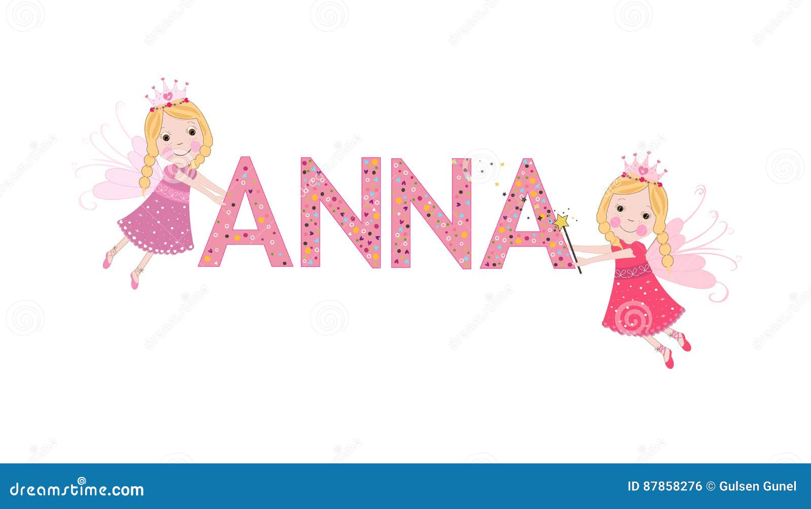 anna female name with cute fairy